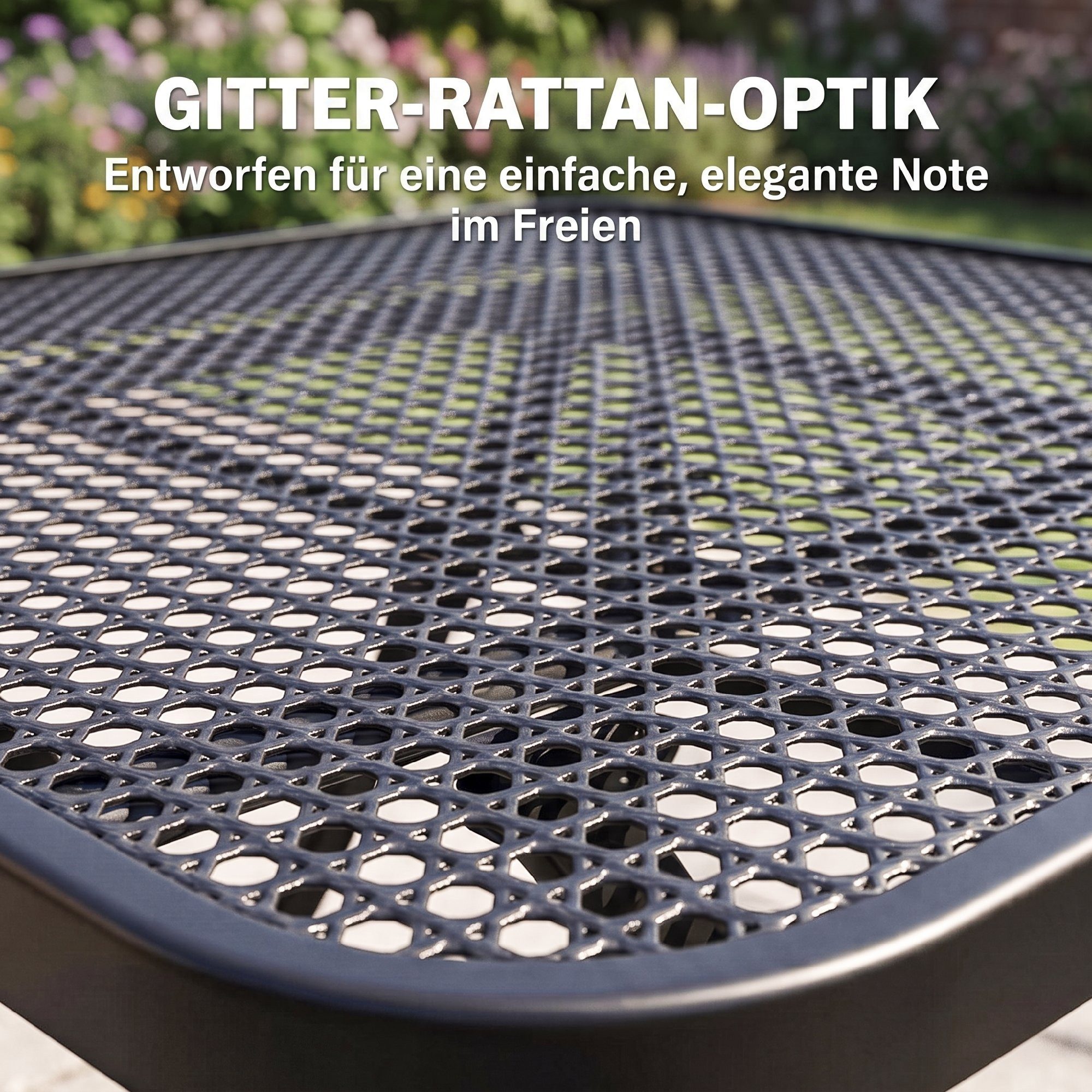 Outsunny Gartentisch Esstisch Outdoor quadrarisch Beistelltisch Terrassentisch (Stahl Klapptisch, 1-St., klappbar Balkontisch), 70 x70 cm, für Garten, Terrasse, – Bild 4 von 5