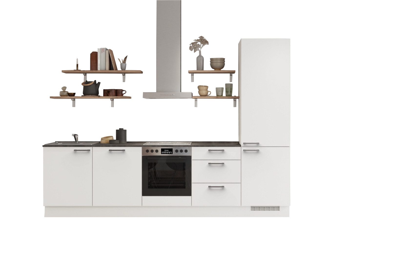 nobilia® Küchenzeile Koge, individuell anpassbar, gratis Küchenplanung mit Profis, (300 Breite), vormontiert, wahlw. mit E-Geräten, inkl. Lieferung