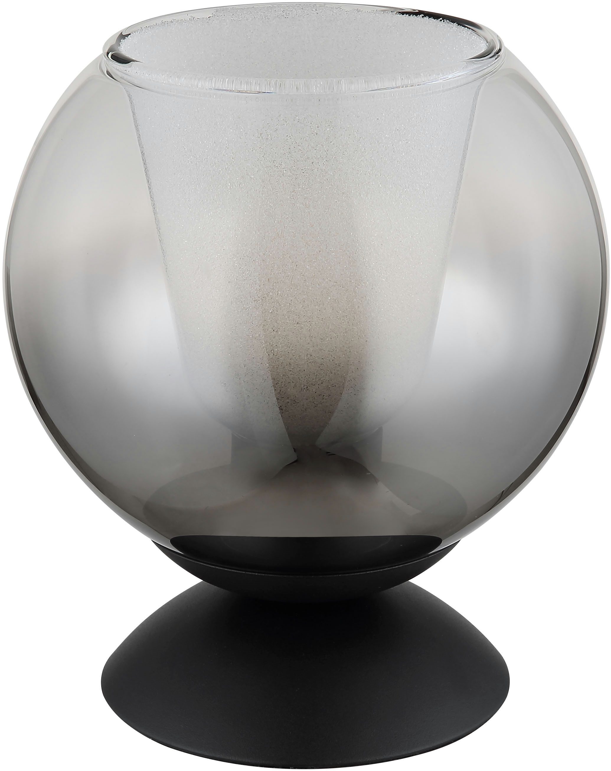 GLOBO LIGHTING Tischleuchte BARRY, ohne Leuchtmittel, Tischlampe/Metall/Glaskugel rauchfarben/Glaskristalle klar
