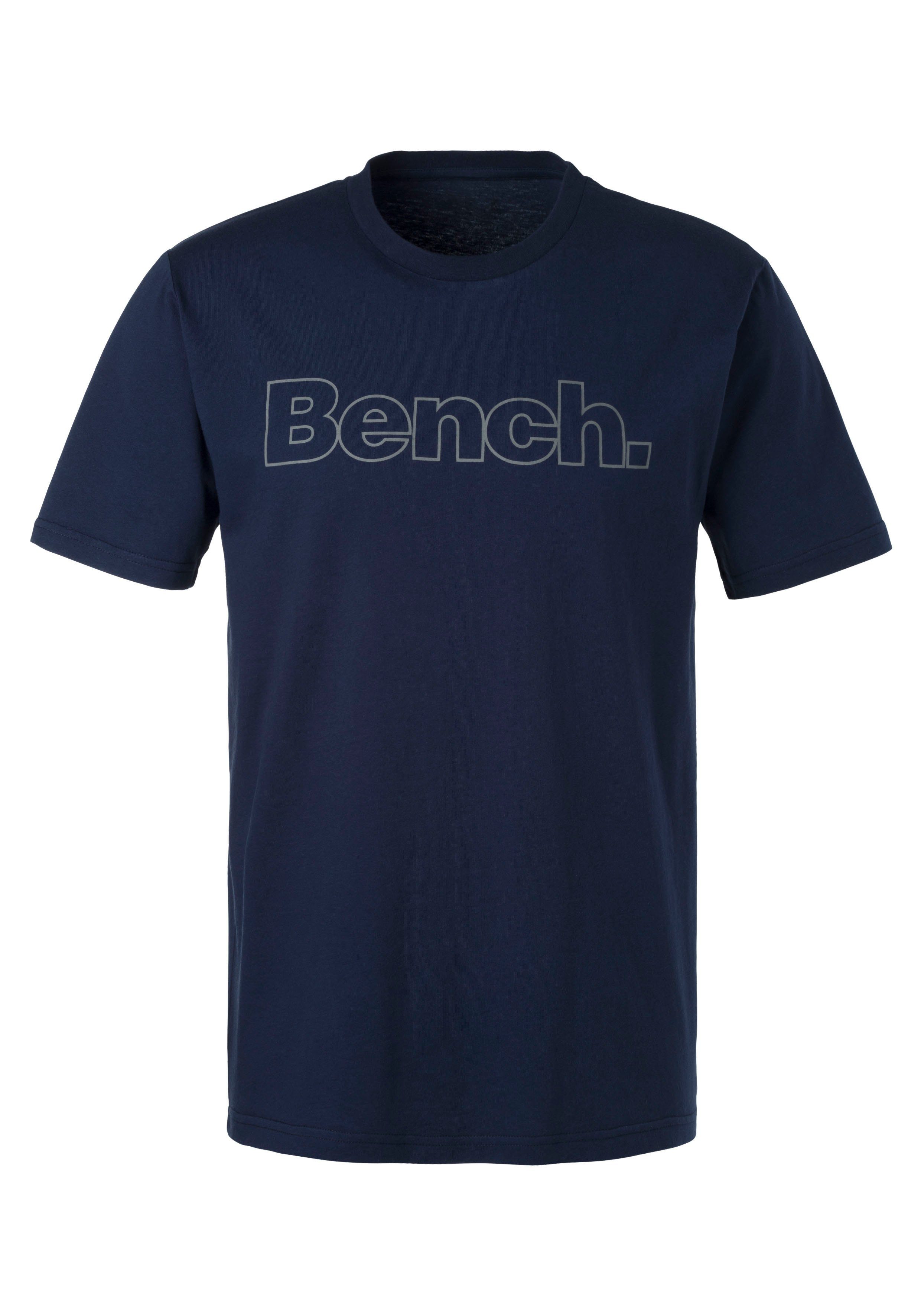 Bench. Loungewear T-Shirt (2-tlg) Shirt mit Logoprint, Basicshirt mit Rundhals aus reiner Baumwolle