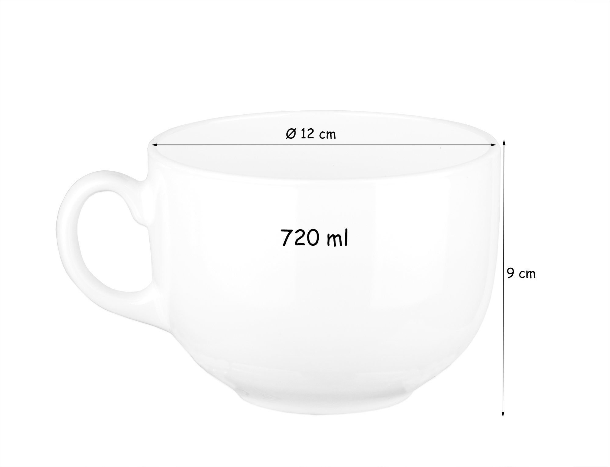 ml Opalglas Kaffeetasse, Tasse Luminarc XXL weiß Opalglas Teetasse 600 Jumbotasse