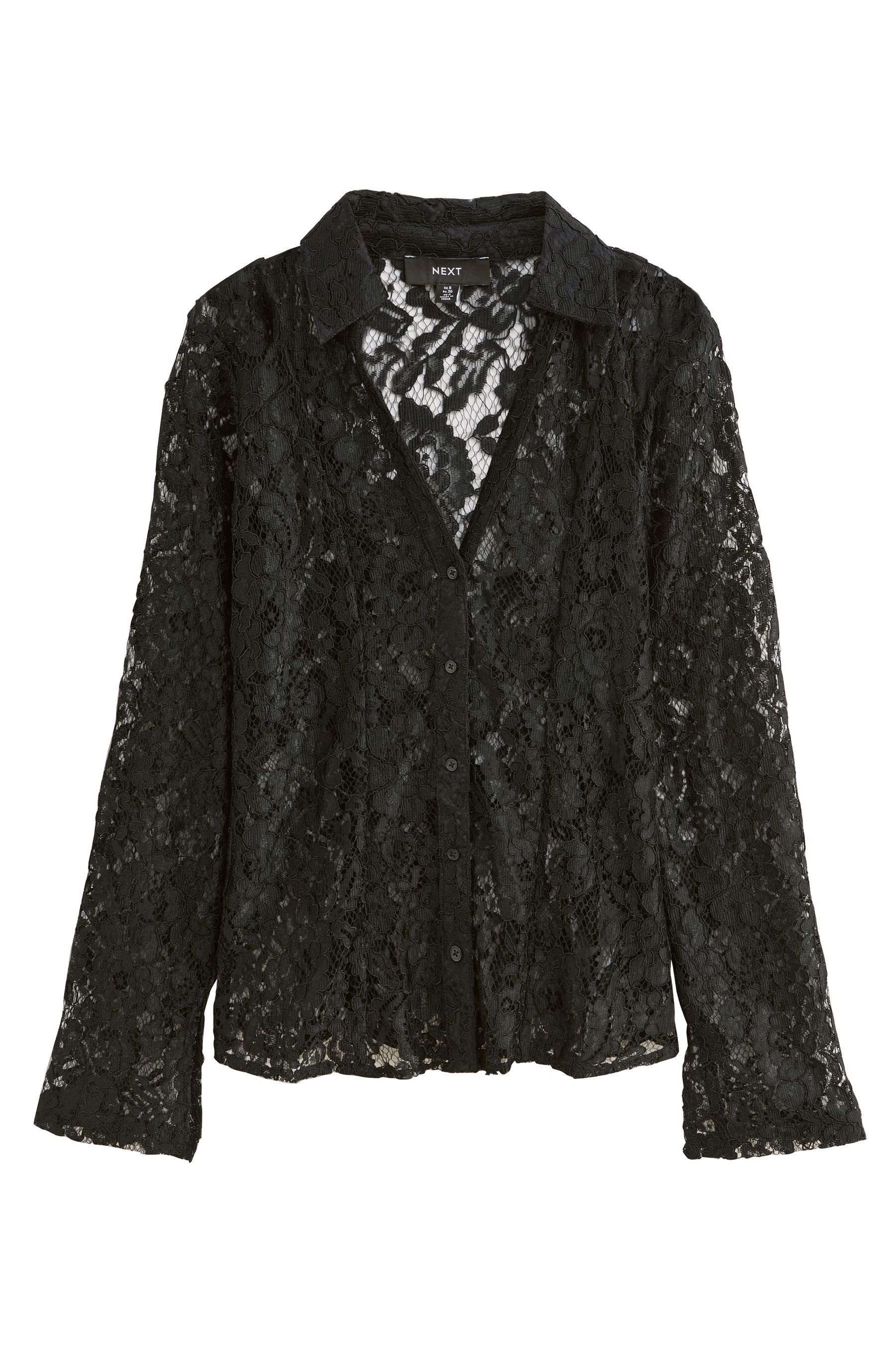 Next Langarmhemd Langarm-Hemd mit Spitze (1-tlg) günstig online kaufen