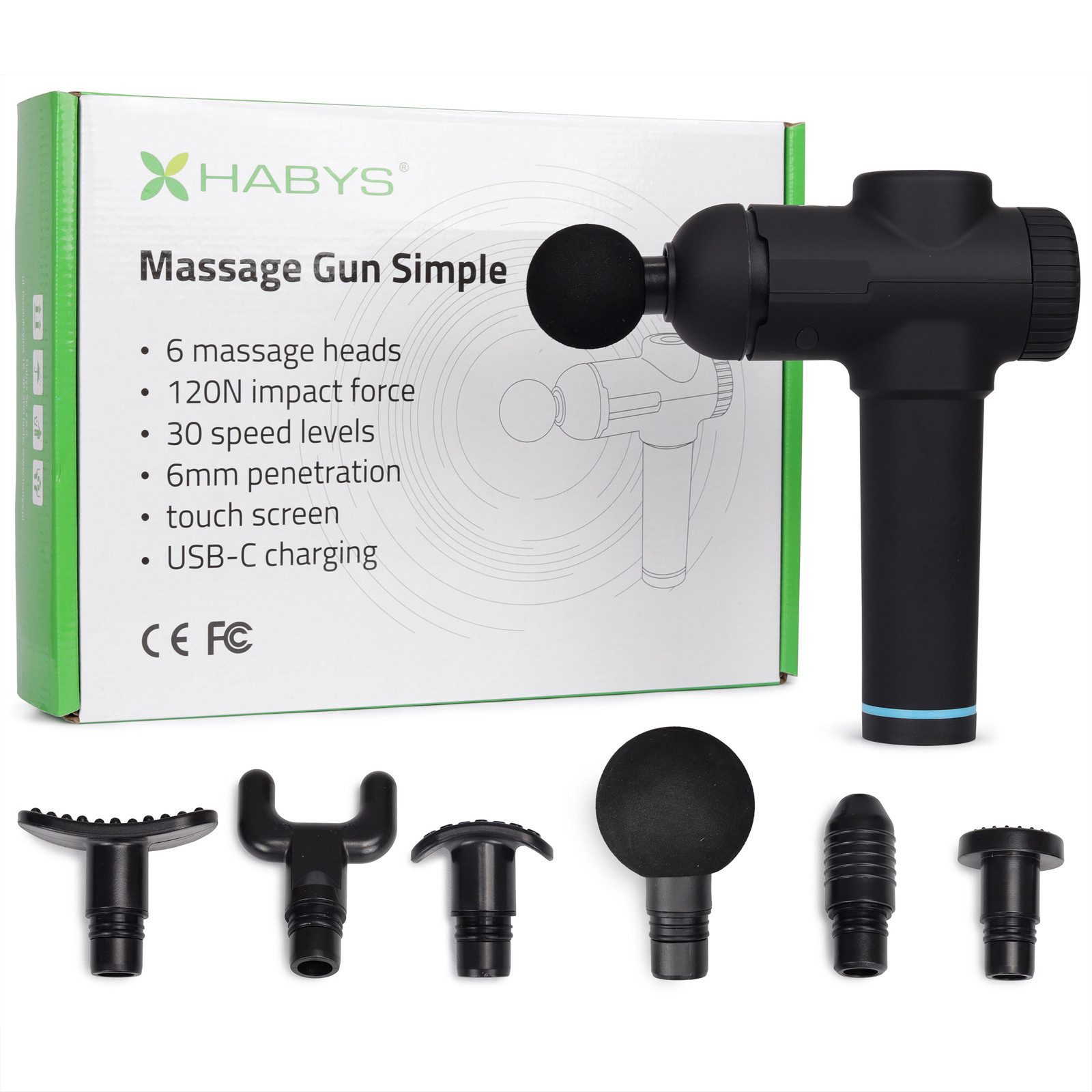 Habys Massageliege Massagepistole Simple, Massage Gun, Vibrationsmassagegerät
