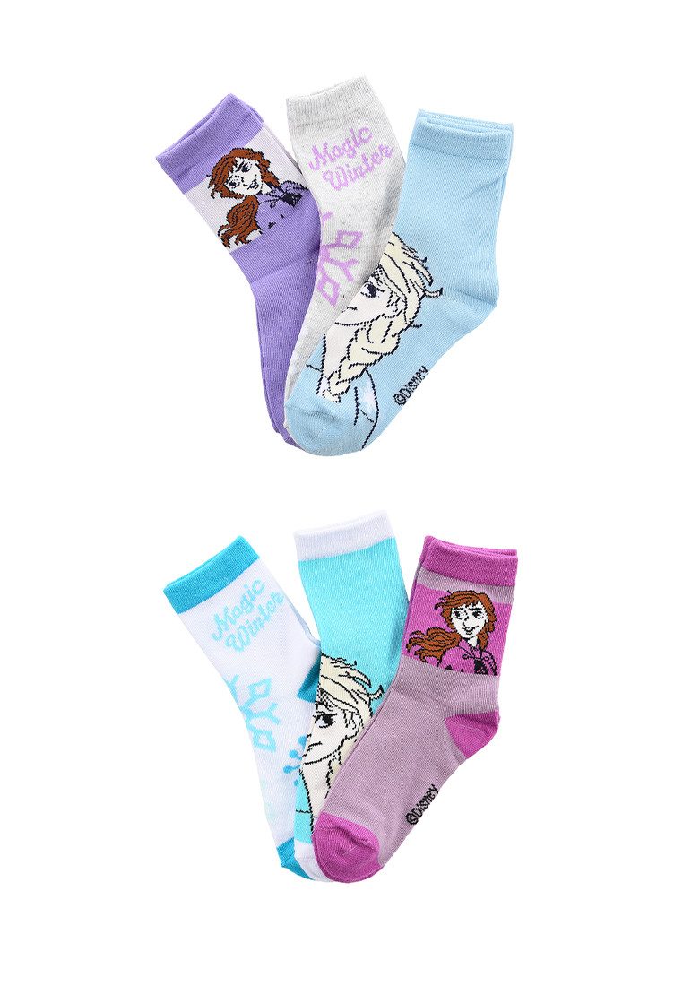 Disney Frozen Socken Disney Socken Mädchen 6er Pack Elsa Anna (6-Paar)