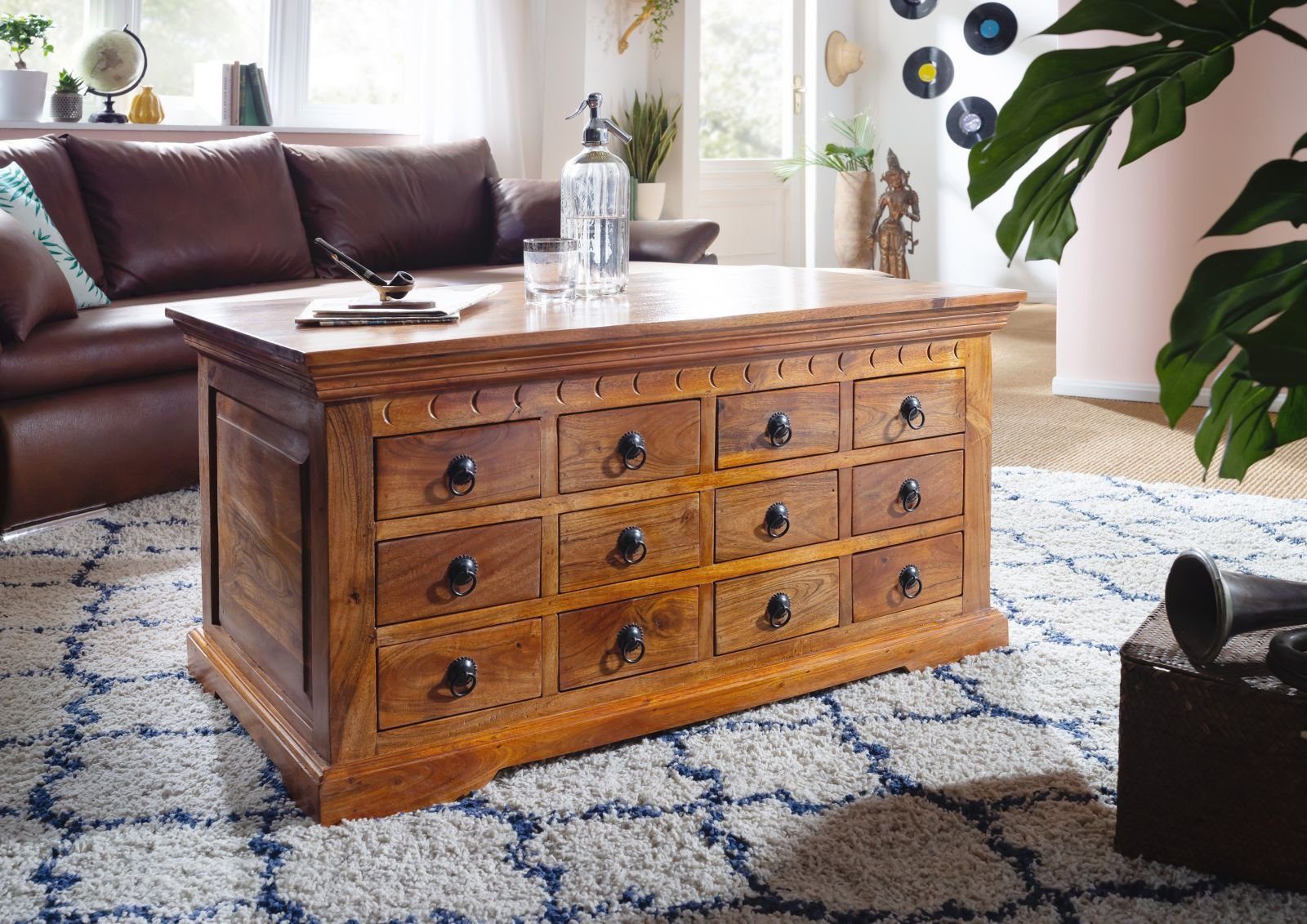 Massivmoebel24 Couchtisch Couchtisch Akazie 100x60x54 honig günstig online kaufen