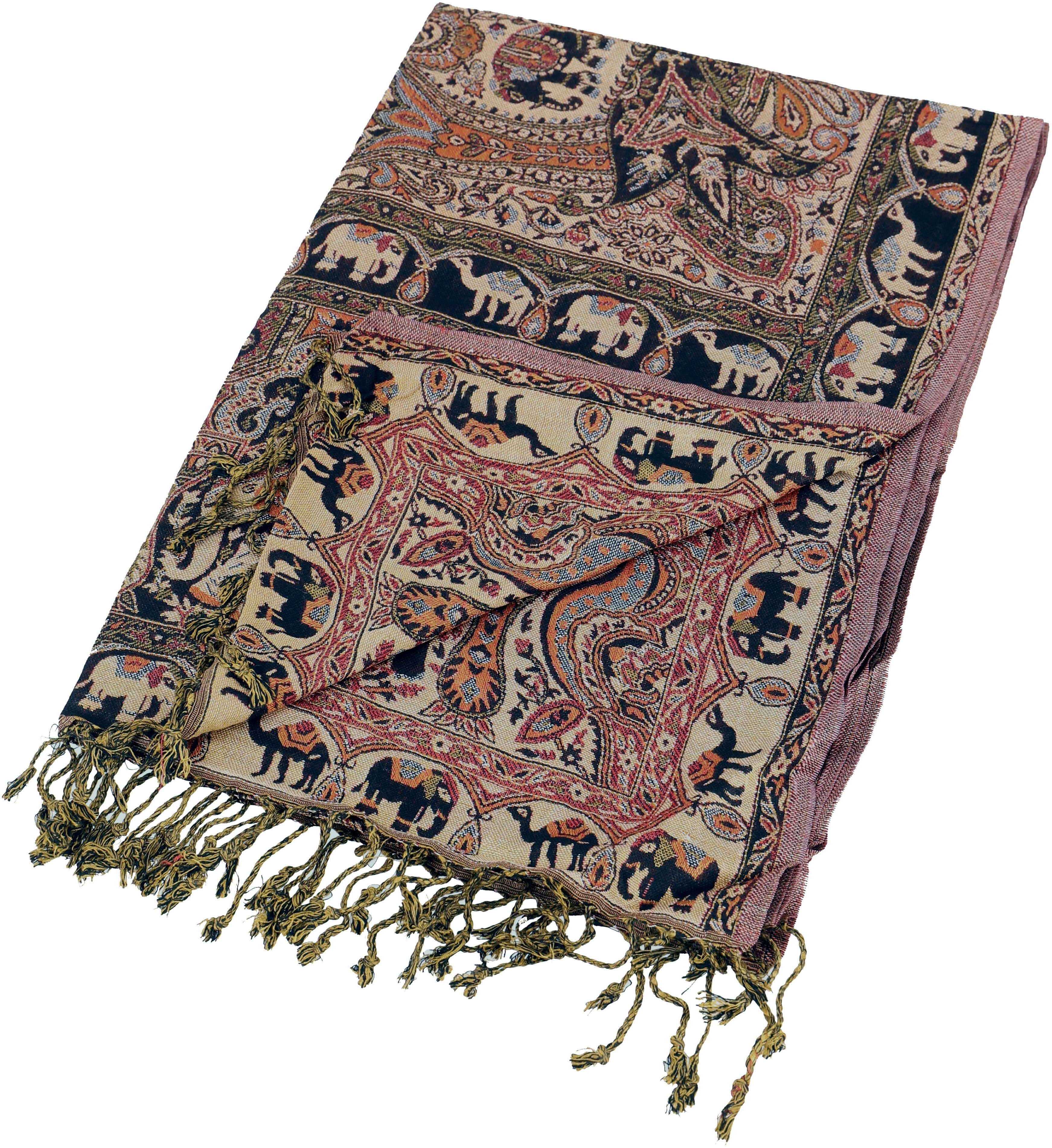 Guru-Shop Halstuch Indischer Schal, Schultertuch, Boho Stola mit..