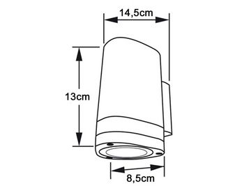 KONSTSMIDE LED Außen-Wandleuchte, LED wechselbar, warmweiß, kleine Fassadenlampe, Carport Haus-wand beleuchten, Schwarz H: 13cm