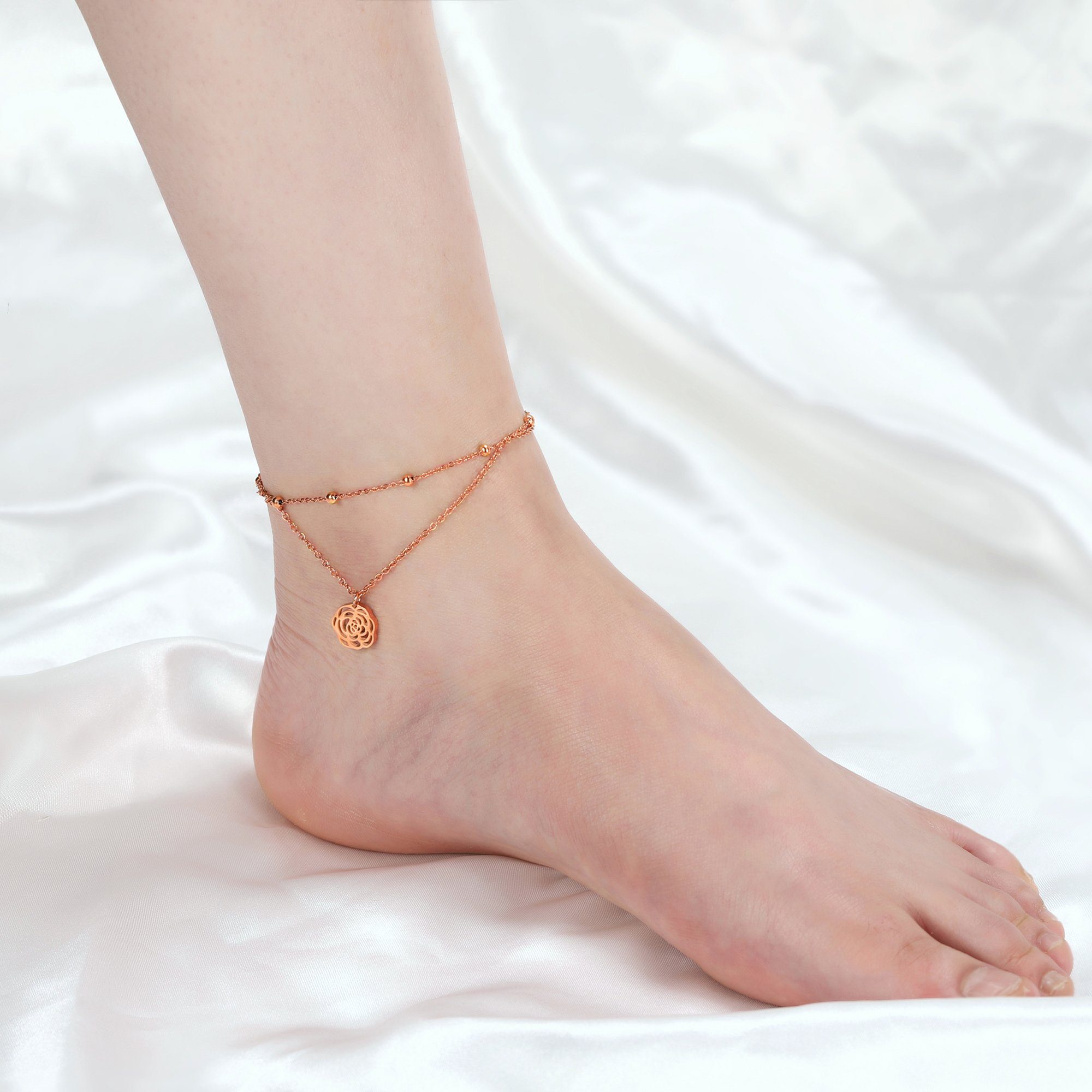 Rosegold Rose Kim Johanson Fußkette