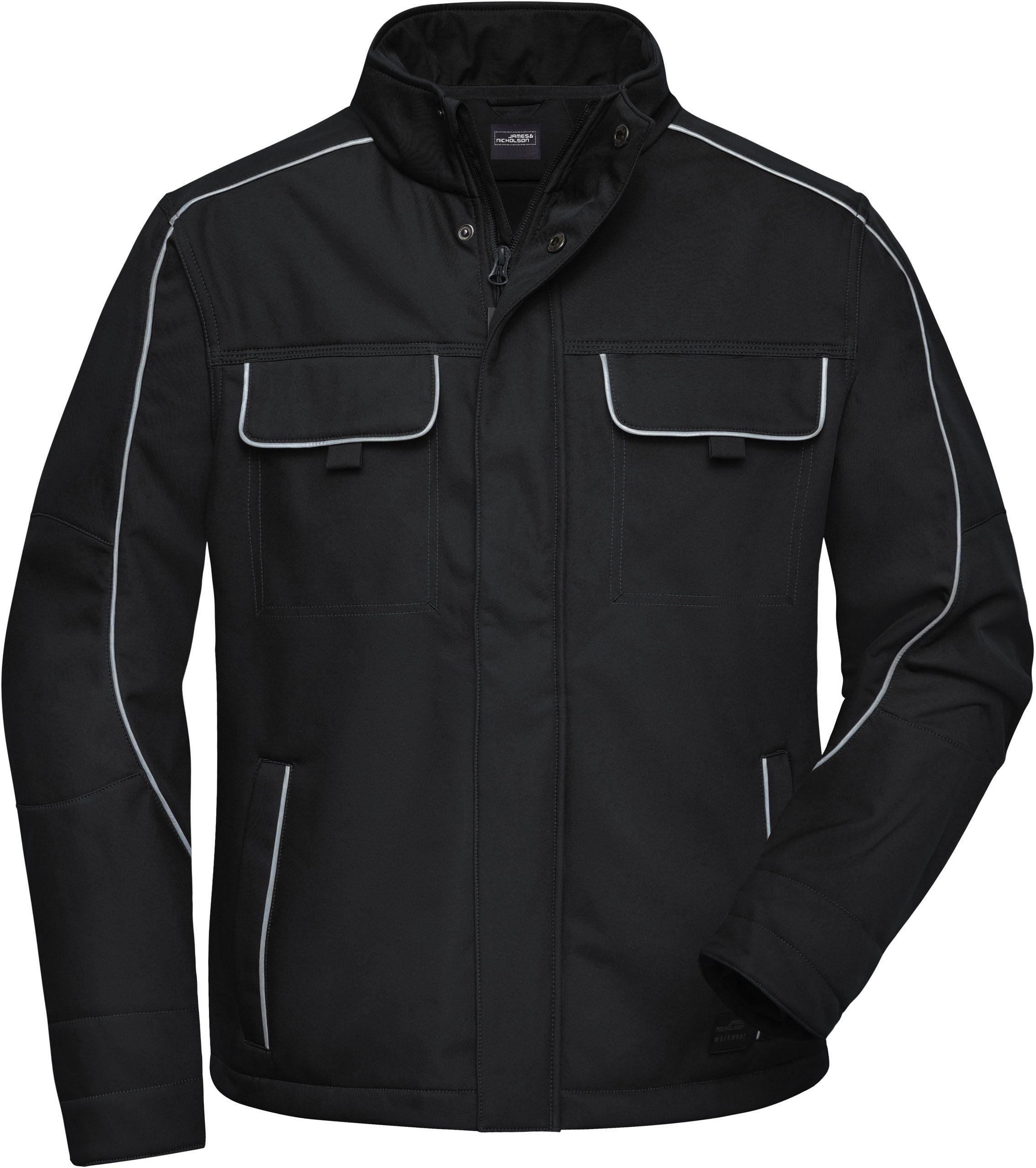 James & Nicholson Softshelljacke Übergröße FaS50884 Softshell auch Jacke in Black Workwear