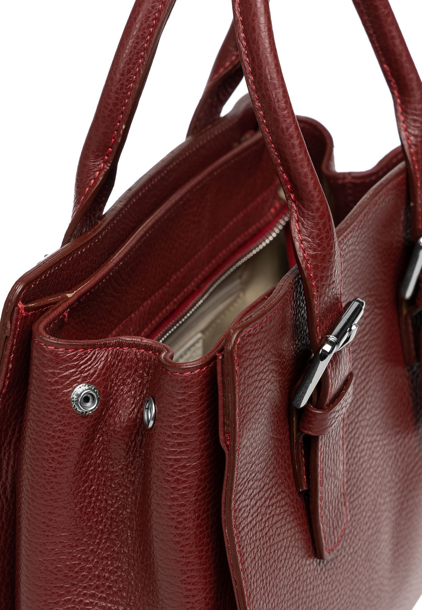 Caspar Henkeltasche Damen Leder Handtasche Kelly Bag - PREMIUM LINE - Modell No.807, elegant, robust & unempfindlich - 100% Echtleder - Handmade in Italy