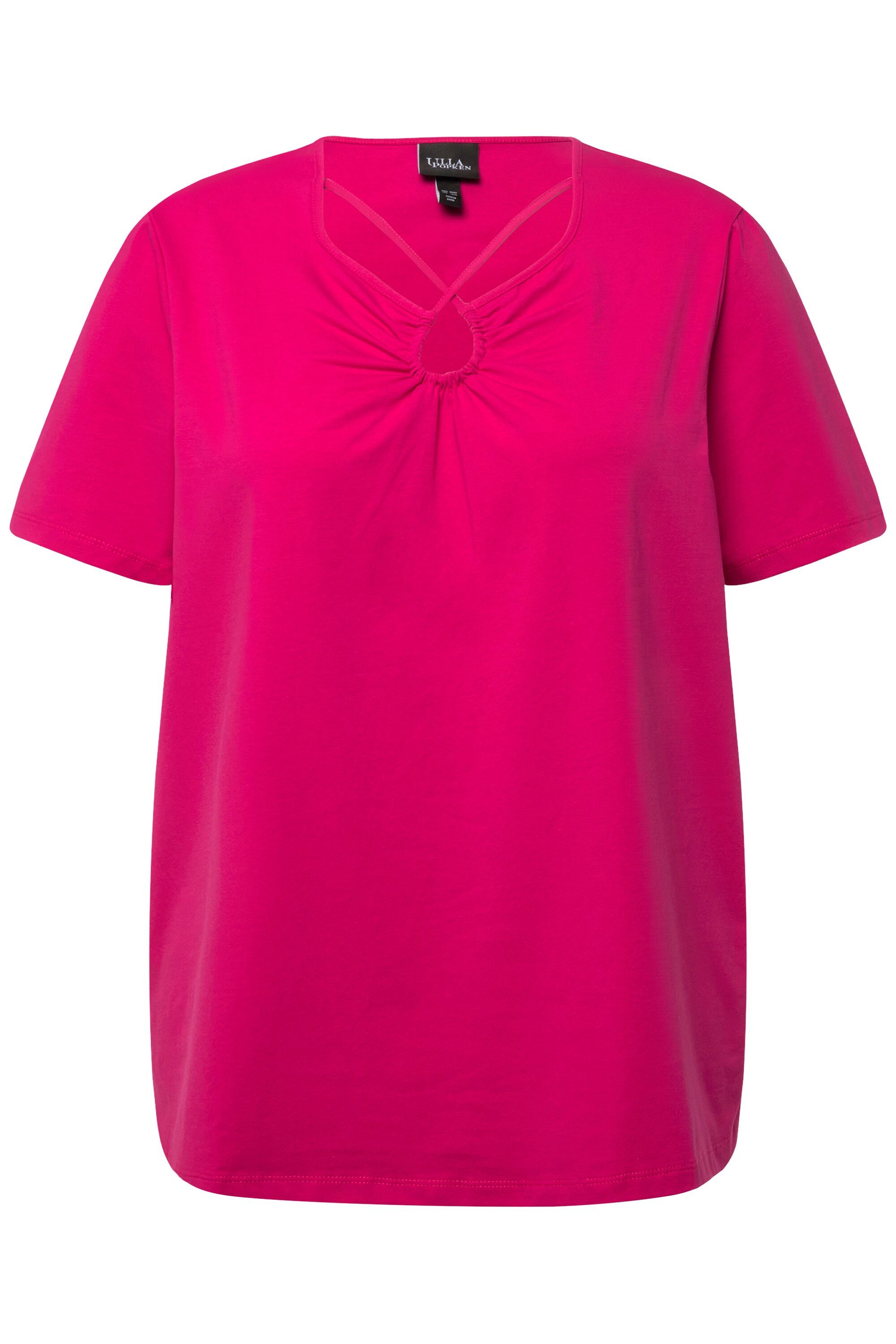 Ulla Popken T-Shirt T-Shirt Zierbänder Cut-Out günstig online kaufen