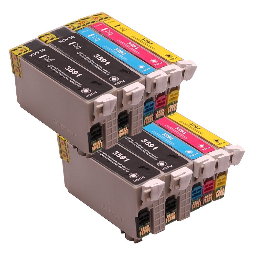 ABC Tintenpatrone (Kompatibles Set 10x Druckerpatrone für Epson 35XL WorkForce Pro, ABC)