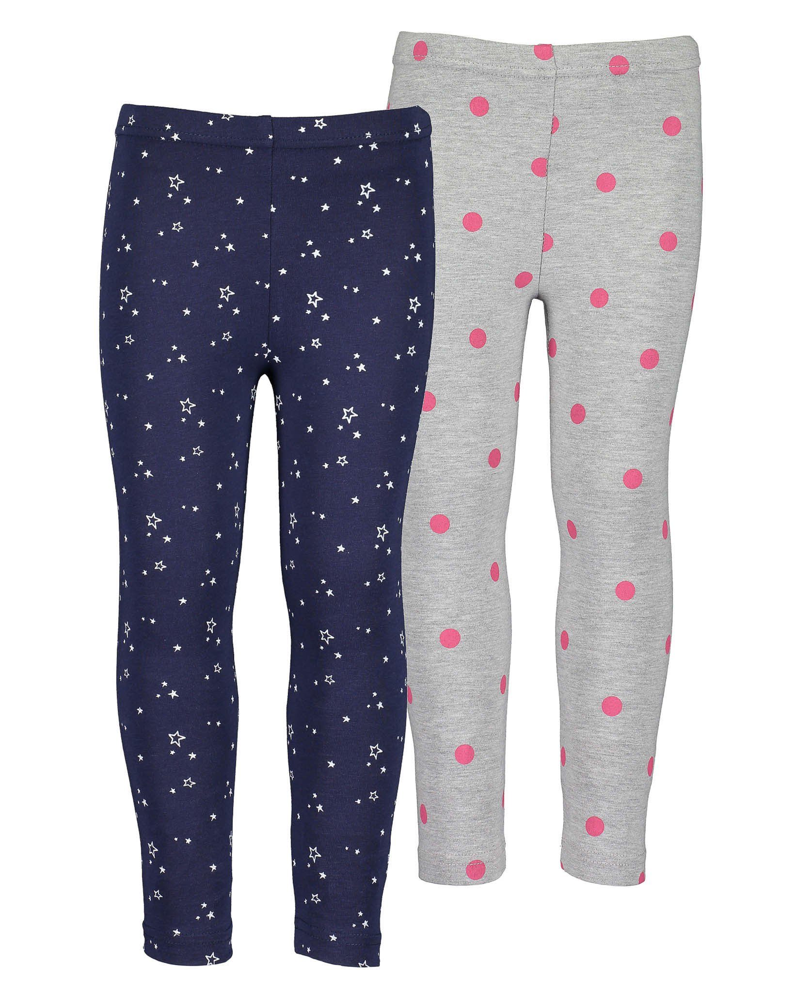 Blue Seven Леггинсы 2er Set Леггинсы für Mädchen Dk Blau Aop + Nebel Mel Aop-92 (2-tlg) mit elastischem Bund