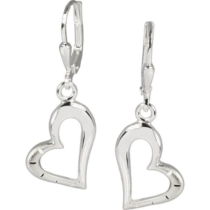 SilberDream Paar Ohrhänger SilberDream Ohrringe Damen-Schmuck 925er (Ohrhänger) Damen Ohrhänger Herz aus 925 Sterling Silber Farbe: silber