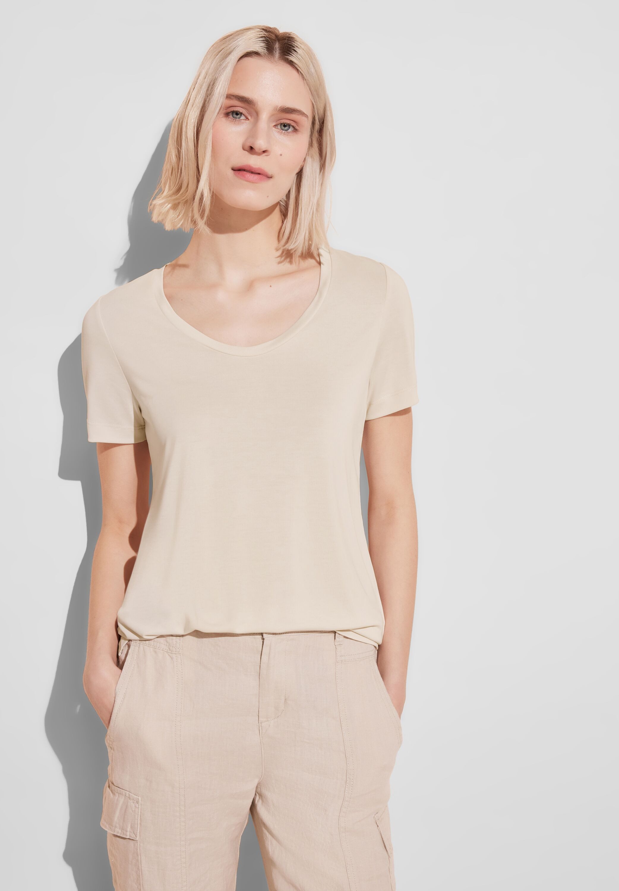 STREET ONE T-Shirt mit V-Ausschnitt