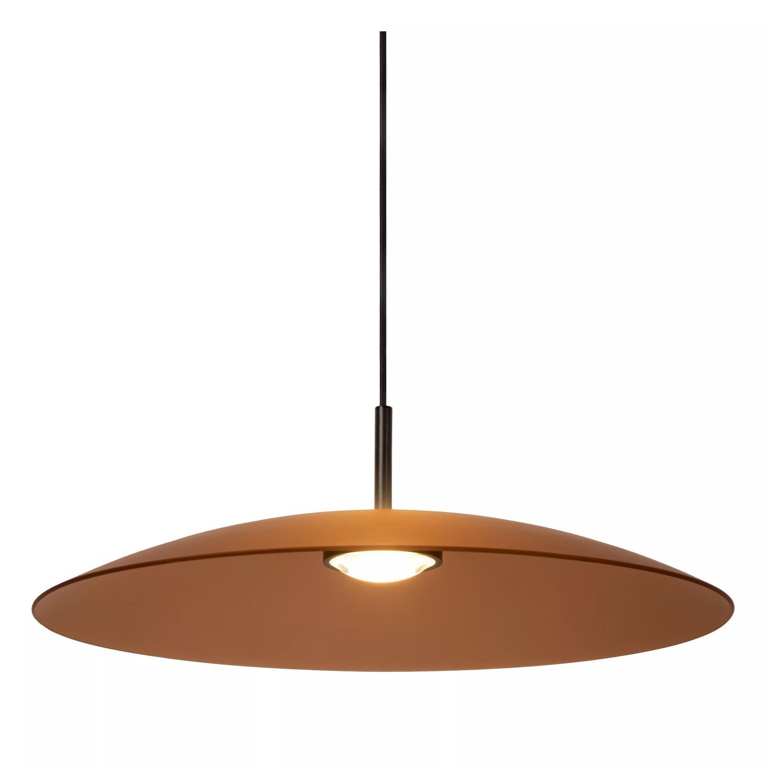Licht-Erlebnisse Pendelleuchte SOMAR, LED fest integriert, Warmweiß, Metall Rauchglas LED rund Ø 60 cm H: max. 150 cm Schwarz Bernstein
