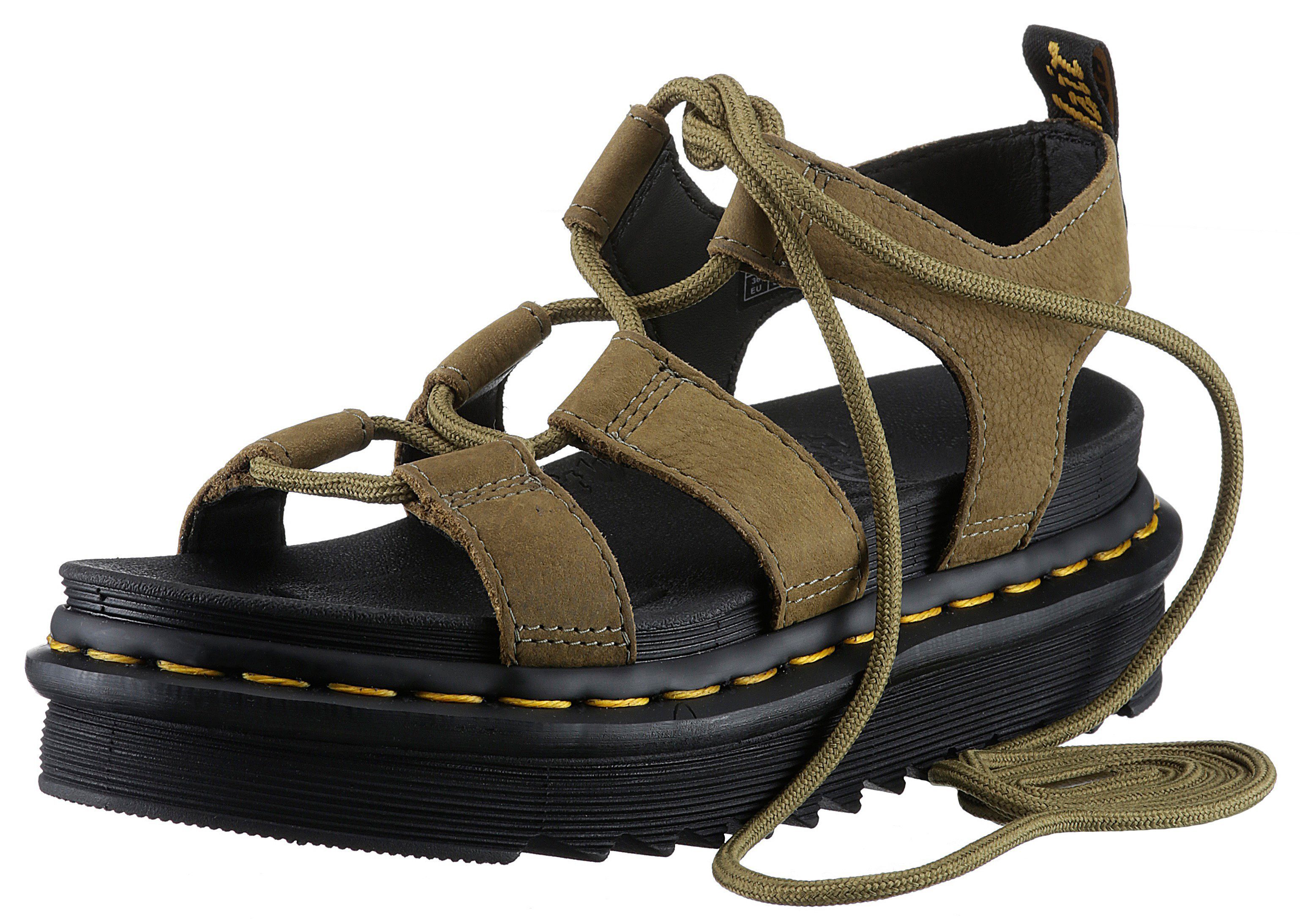 DR. MARTENS Nartilla Hydro Plateausandale, Sommerschuh, Sandalette, Plateauabsatz, mit raffinierter Schnürung