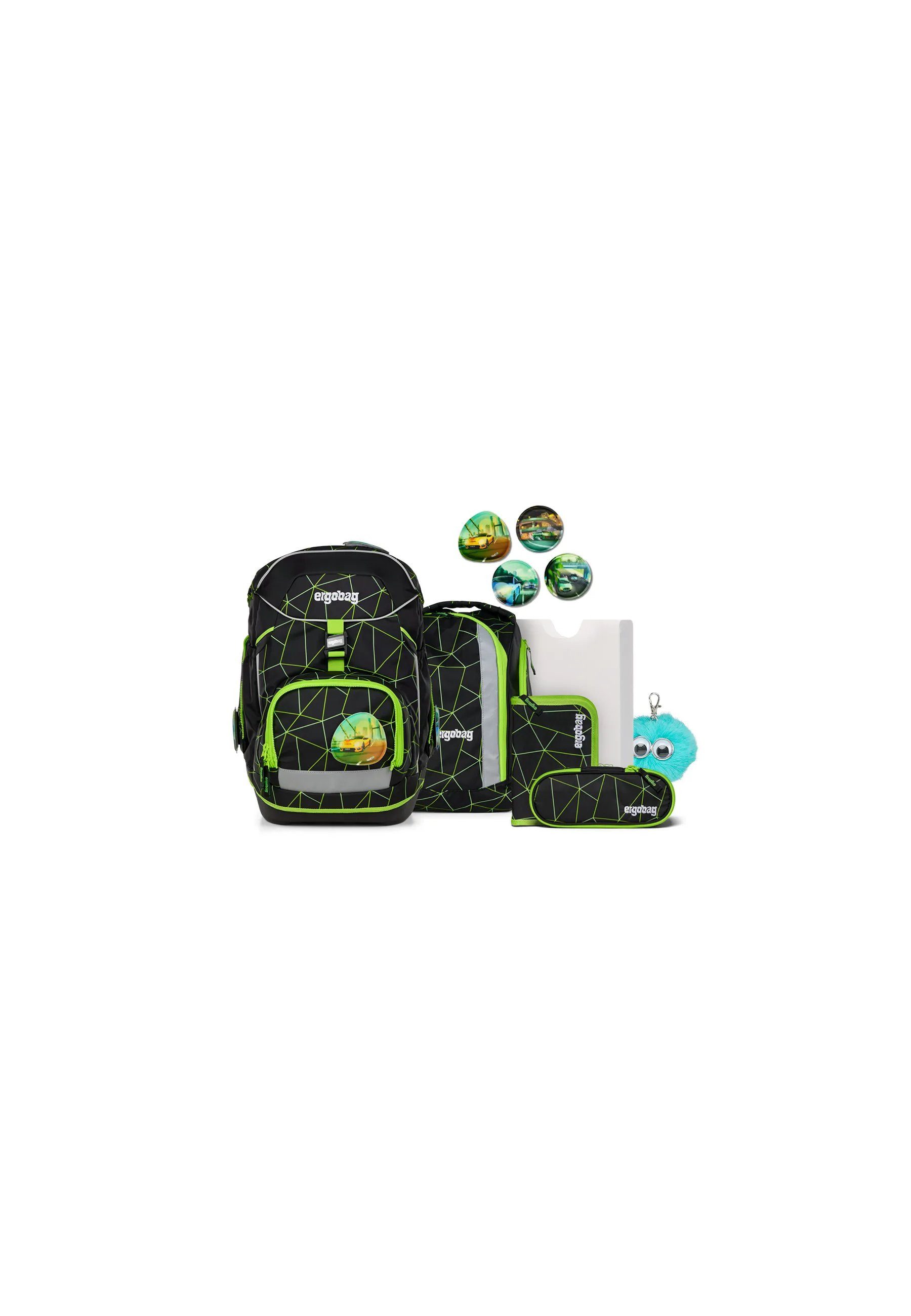 ergobag Schulranzen pack Set Bundle (7-tlg., 7-teiliges Set), größenverstellbares Rückensystem