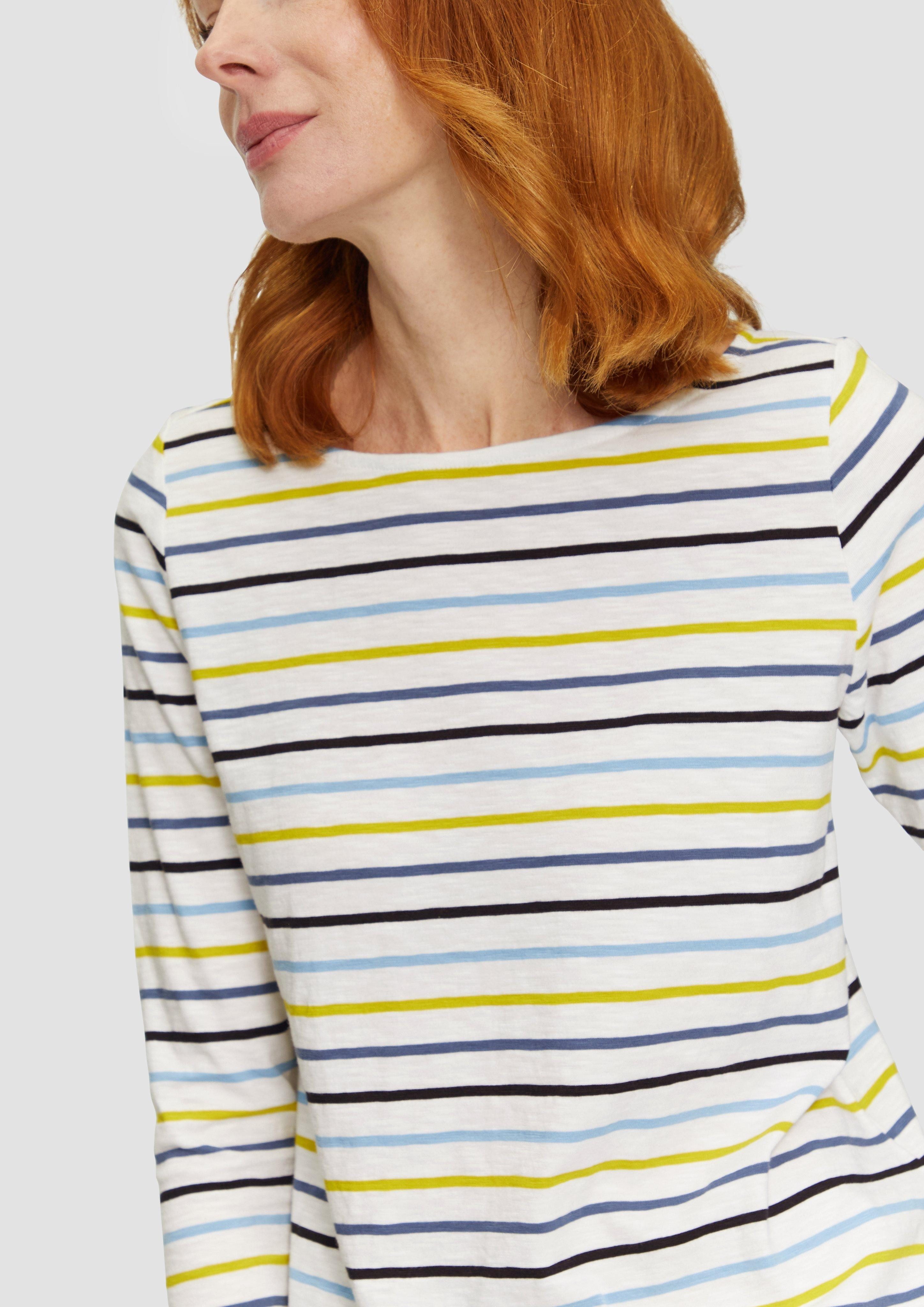 s.Oliver Langarmshirt T-Shirt mit U-Boot-Ausschnitt und günstig online kaufen
