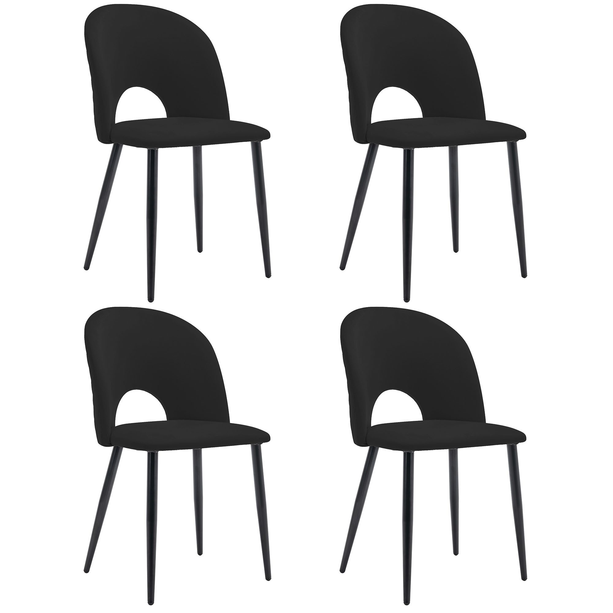 Essgruppe, (117x68 cm Küchentisch mit 4x Polsterstühlen), mit Diamantmuster, Verstellbare Stuhlbeine, Samt Esszimmerstuhl