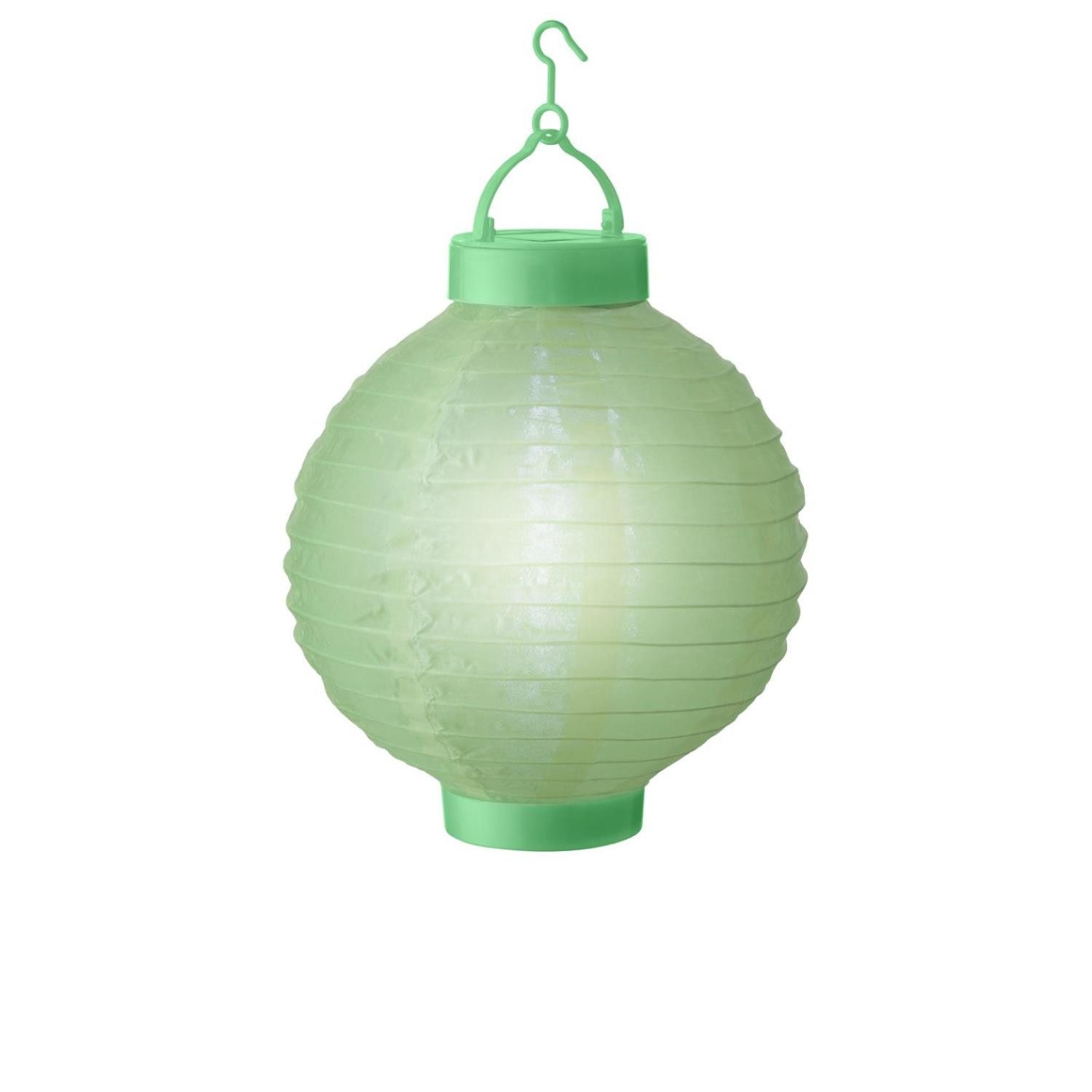 MARELIDA LED Lampion LED Solar Lampion 20cm Party Balkon Terrasse Garten Laterne grün, LED Classic, kaltweiss (5300K bis 6000K)