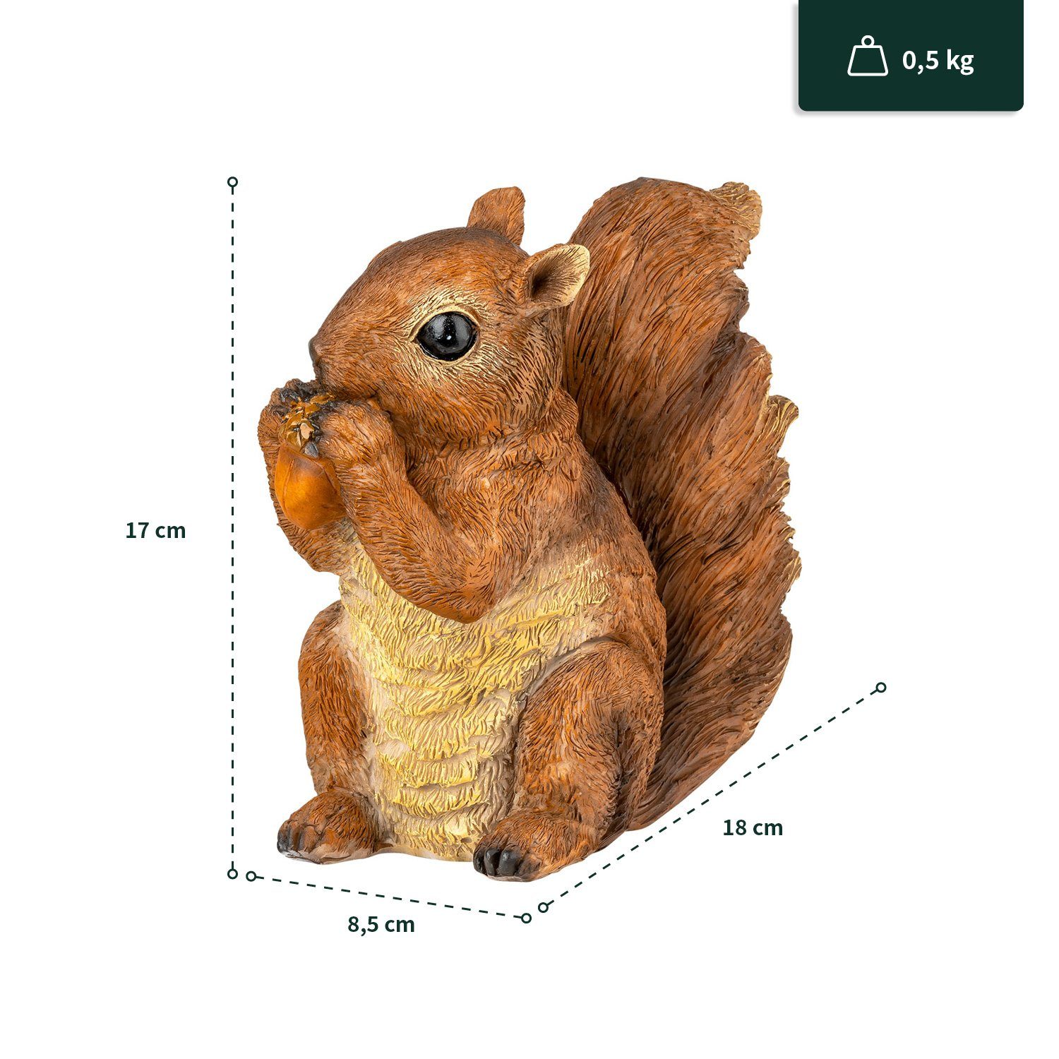 Nuss Eichhörnchen Gartendeko VERDOBA Gartenfigur - Deko Gartenfigur Figur wetterfeste mit