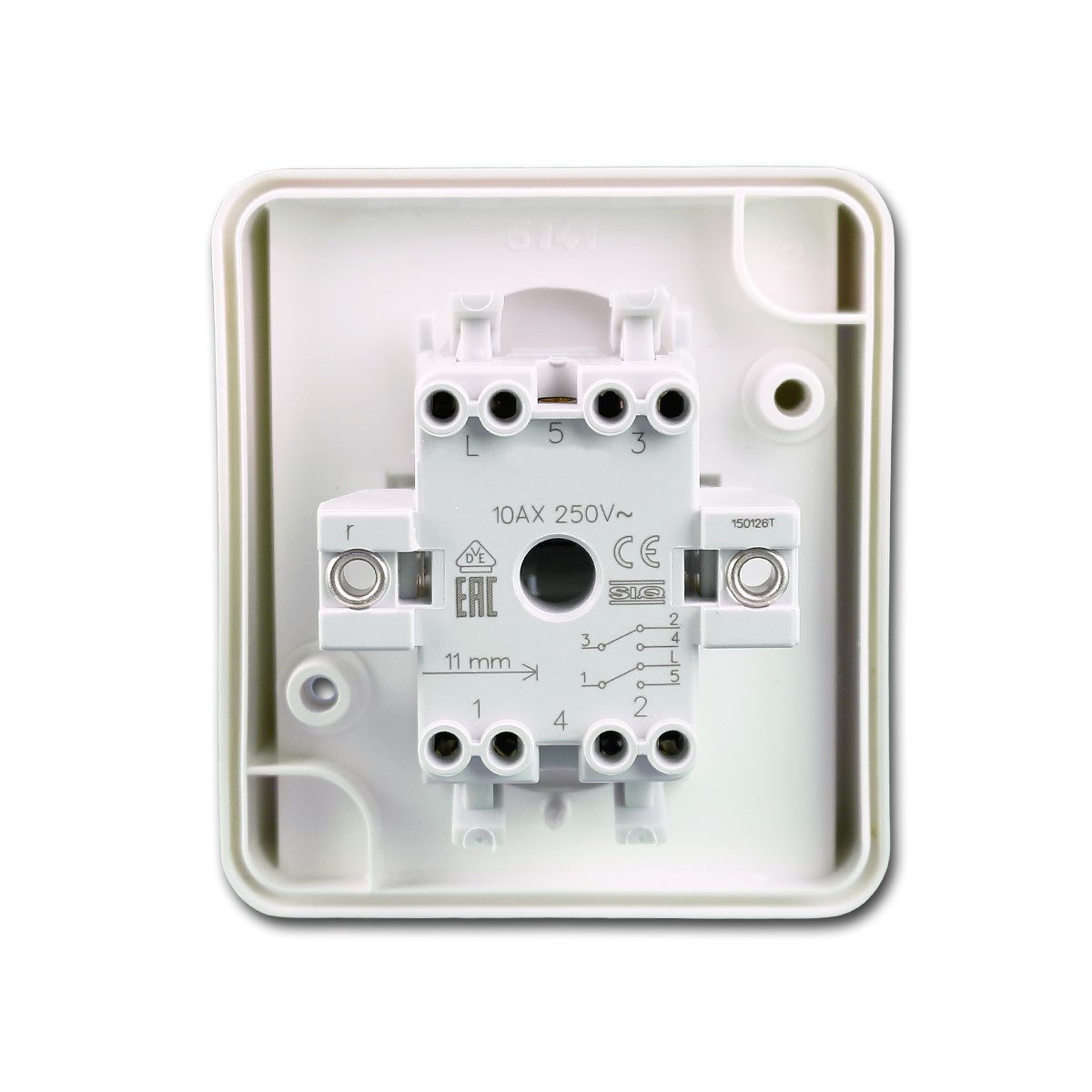 TEM fontana Doppel-Wechsel-Schalter weiß 250V~/10A Unterputzschalter