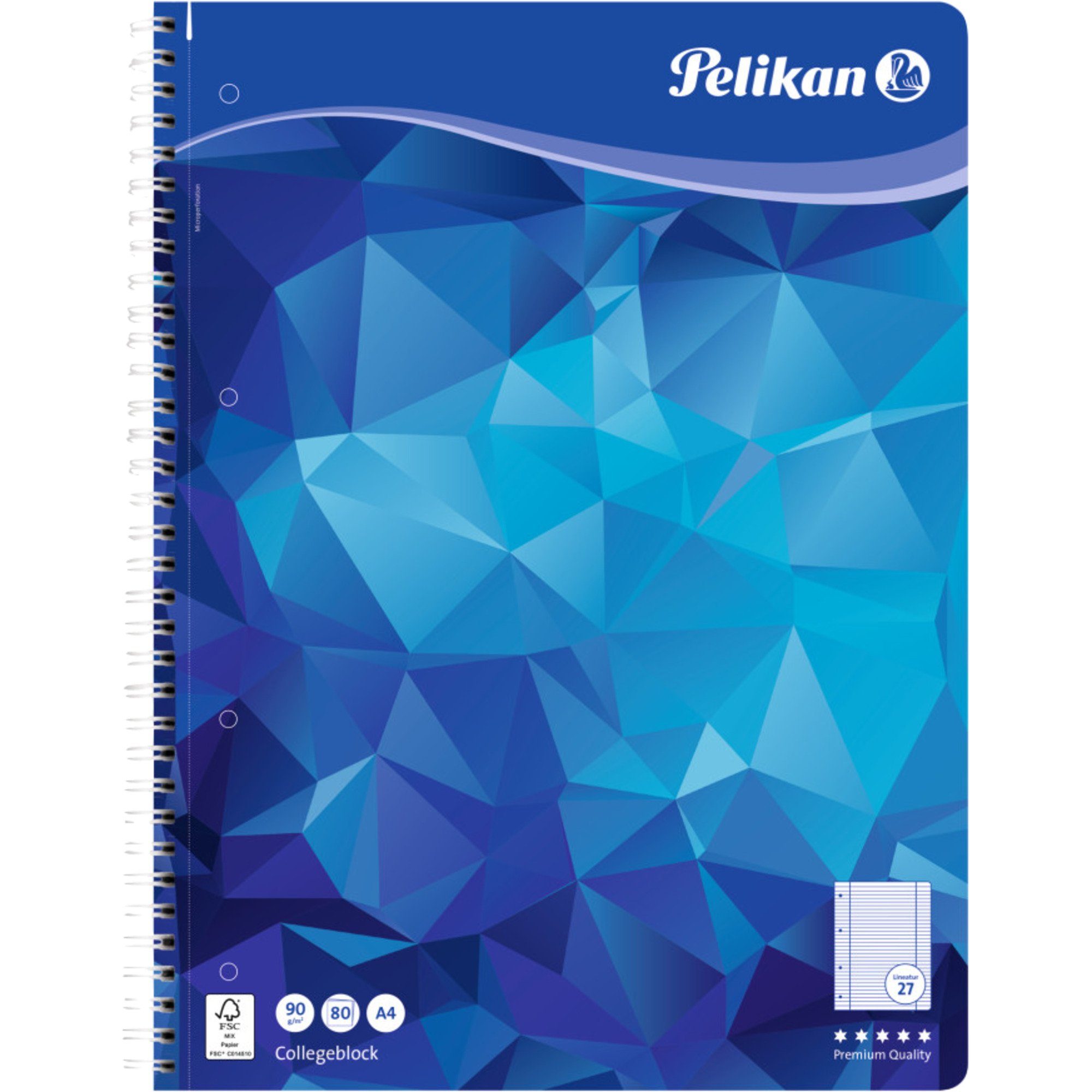 Pelikan Drucker- und Kopierpapier Pelikan Spiralblock liniert 27 A4, College Block