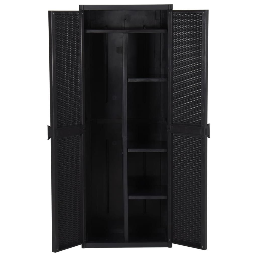 DOTMALL cm PP Garten-Lagerschrank Schwarz Fächerschrank 65x45x172 Werkzeugschrank