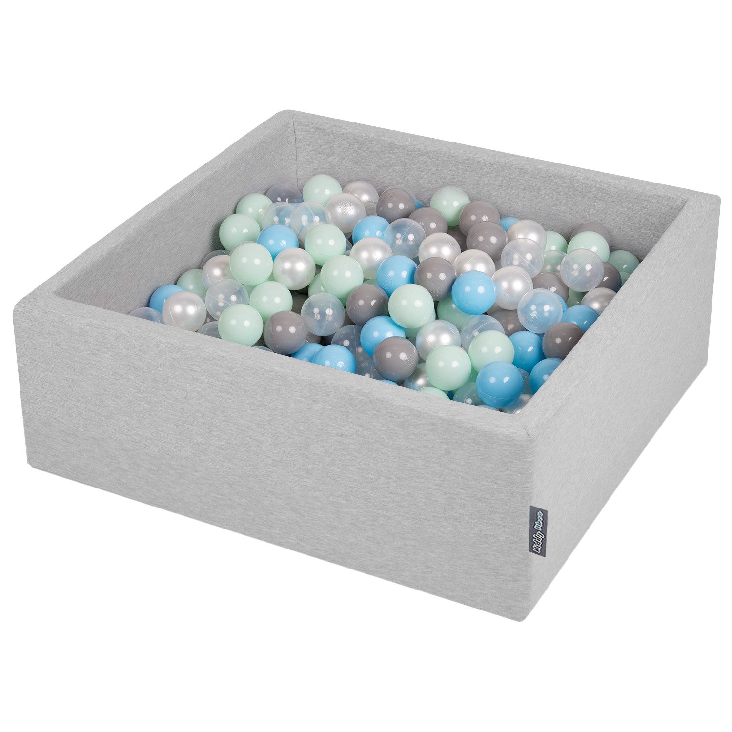 KiddyMoon Bällebad KW30D, (Bällepool mit bunten Bällen, 200-tlg., Bällepool Eckig), Made in Europe
