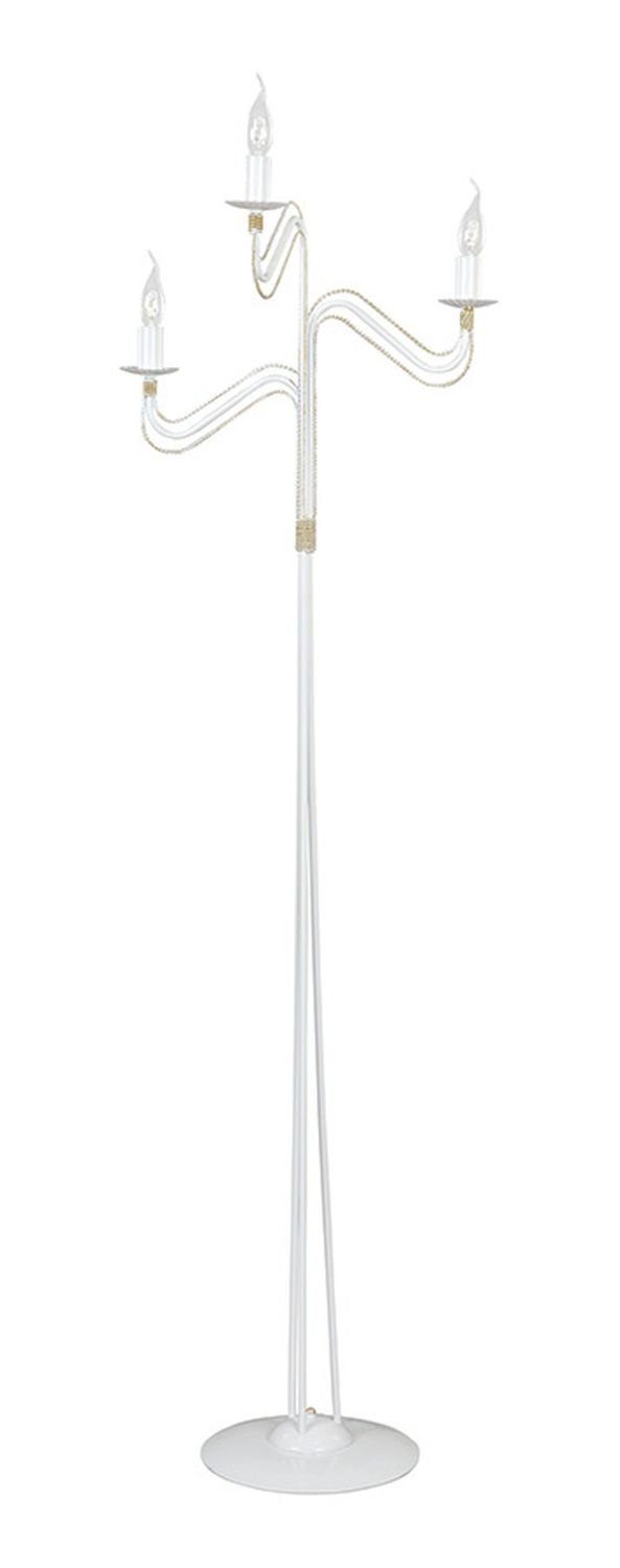 Licht-Erlebnisse Stehlampe MARIA, ohne Leuchtmittel, Standleuchte Weiß H:162cm 3-flammig dekorativ Couch Wohnzimmer