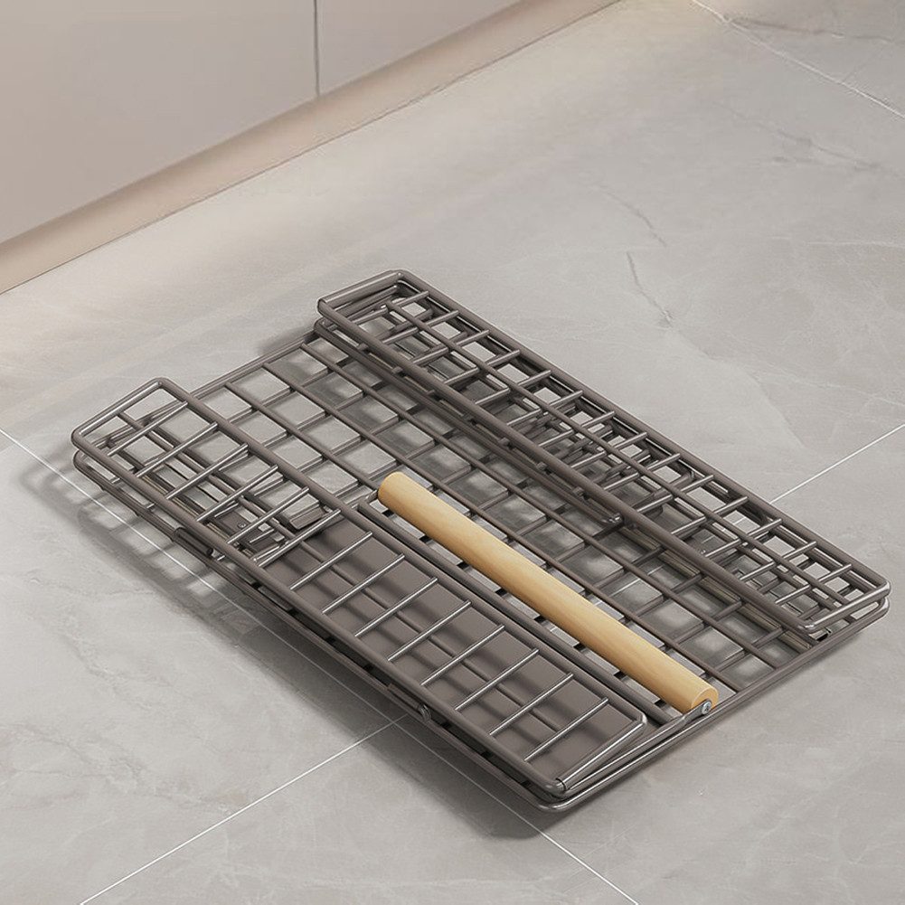 GarveeMore Küchenorganizer-Set Neu Spülbeckenregal aus Kohlenstoffstahl Ausziehbar Aufbewahrungsregal, Multifunktional Punch-Free-Schrank Schublade Korb Gewürzregal