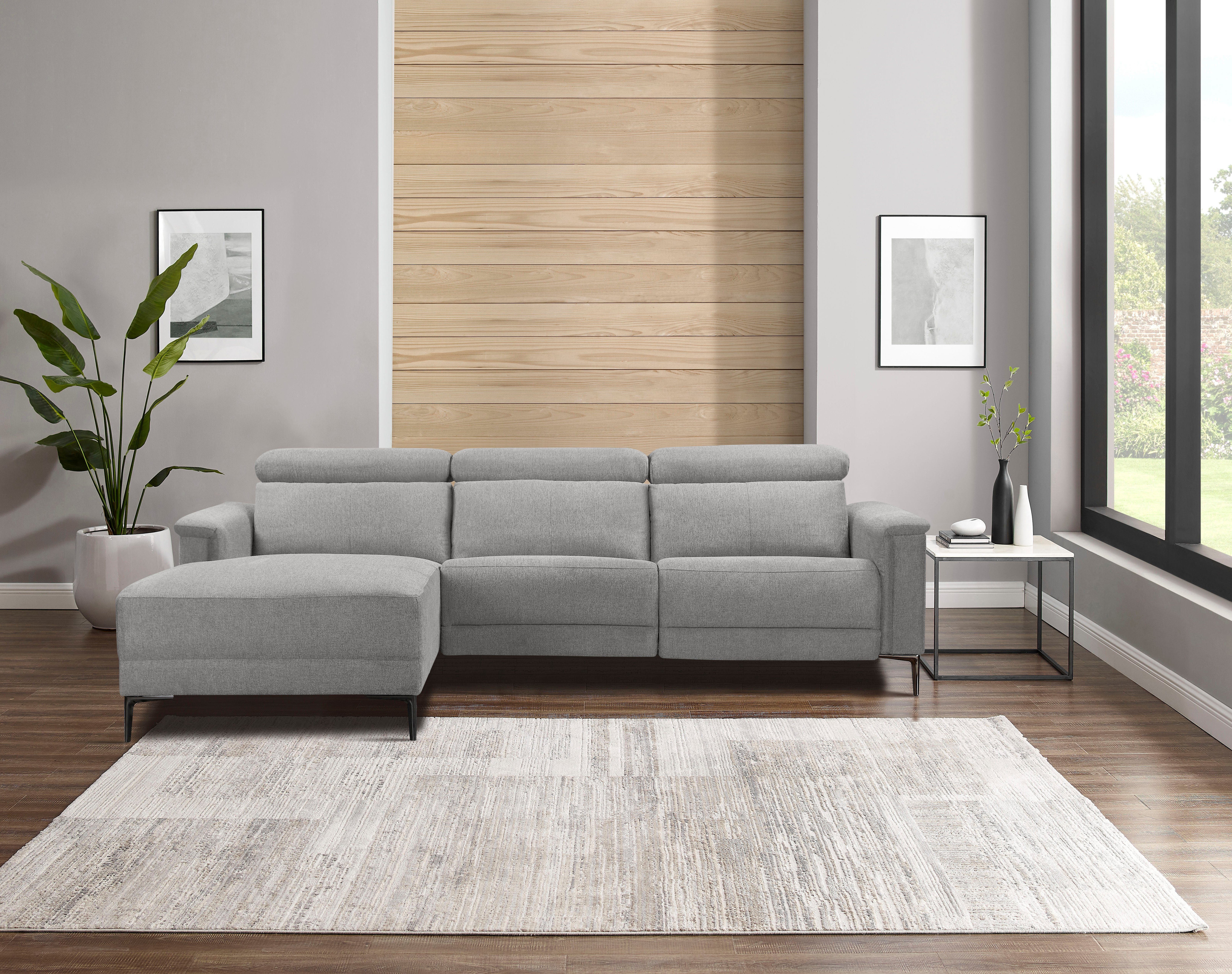 OTTO home Ecksofa LUND, L-Form, 261cm, man. o. elektr. Relaxfunktion (mit USB-A), und Kopfteilverstellung