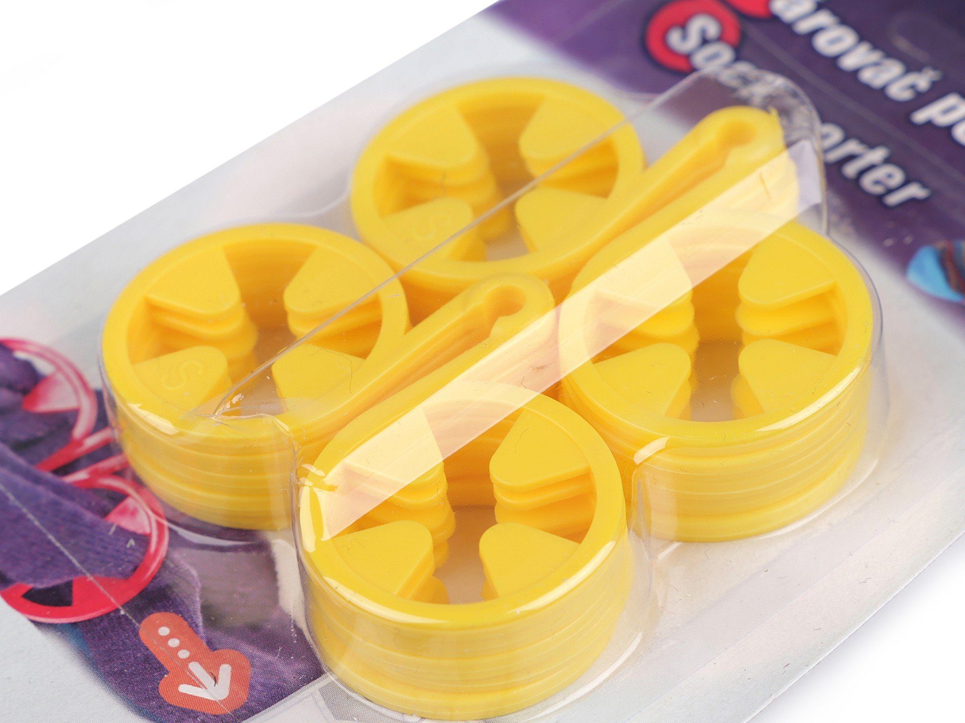 Schnoschi Basicsocken 10 Stk Sockenclips Sockenklammern Wäscheklammern Sockensortierer (10 Stück) gelb