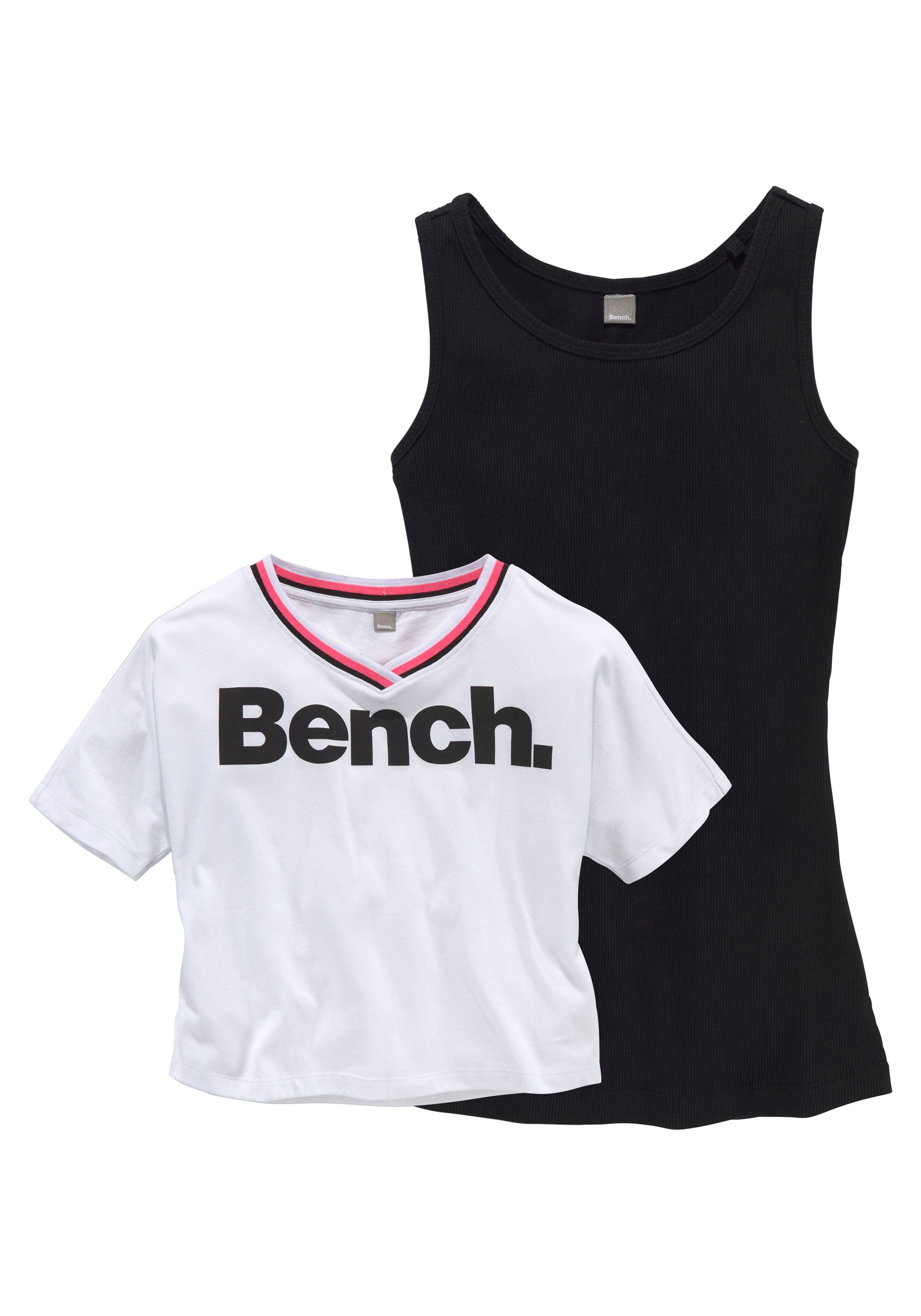 Bench. T-Shirt (Set, farbigem mit Top) mit Halsausschnitt 2-tlg