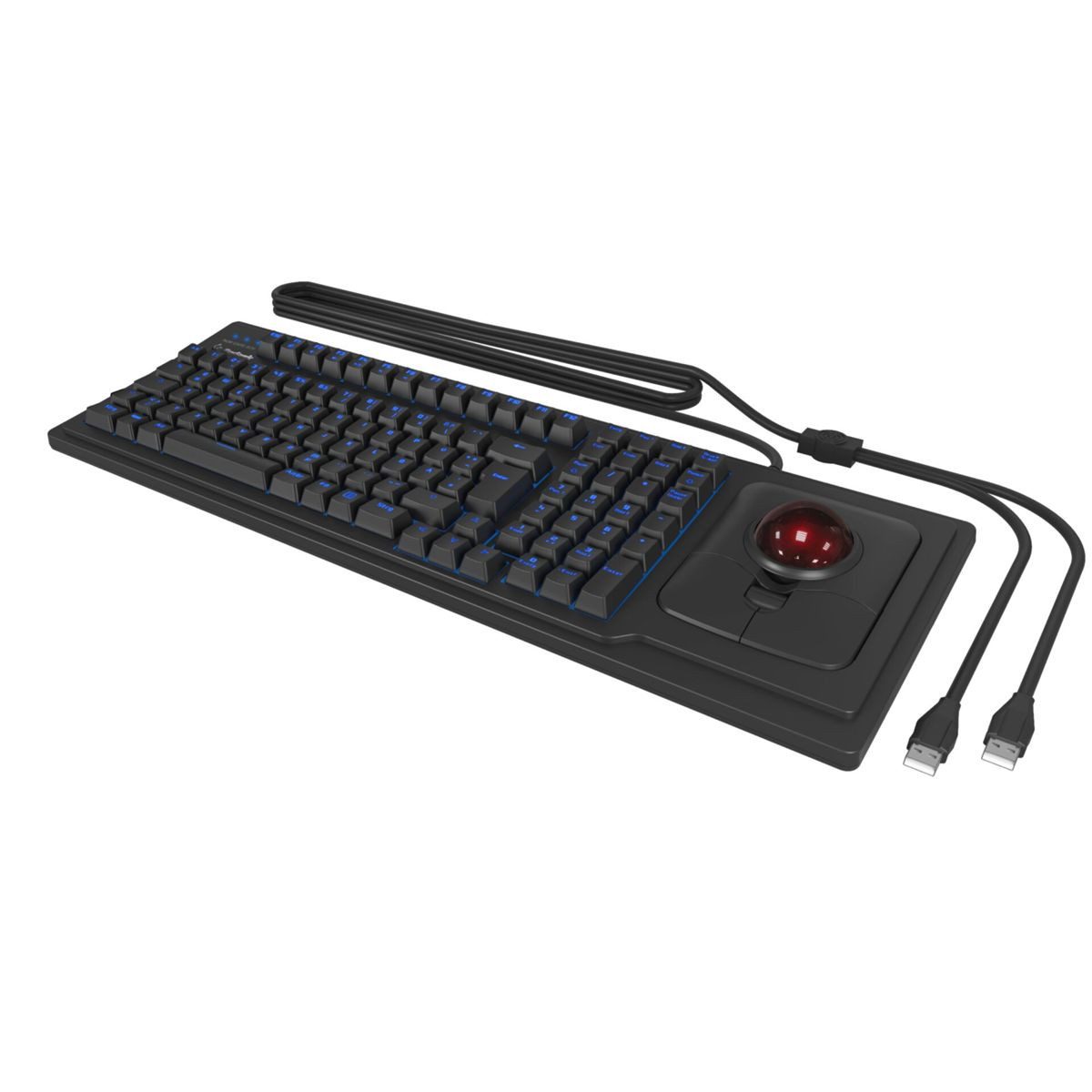 KEYSONIC KSK-8202ELU-T Full-Size Tastatur mit Trackball PC-Tastatur