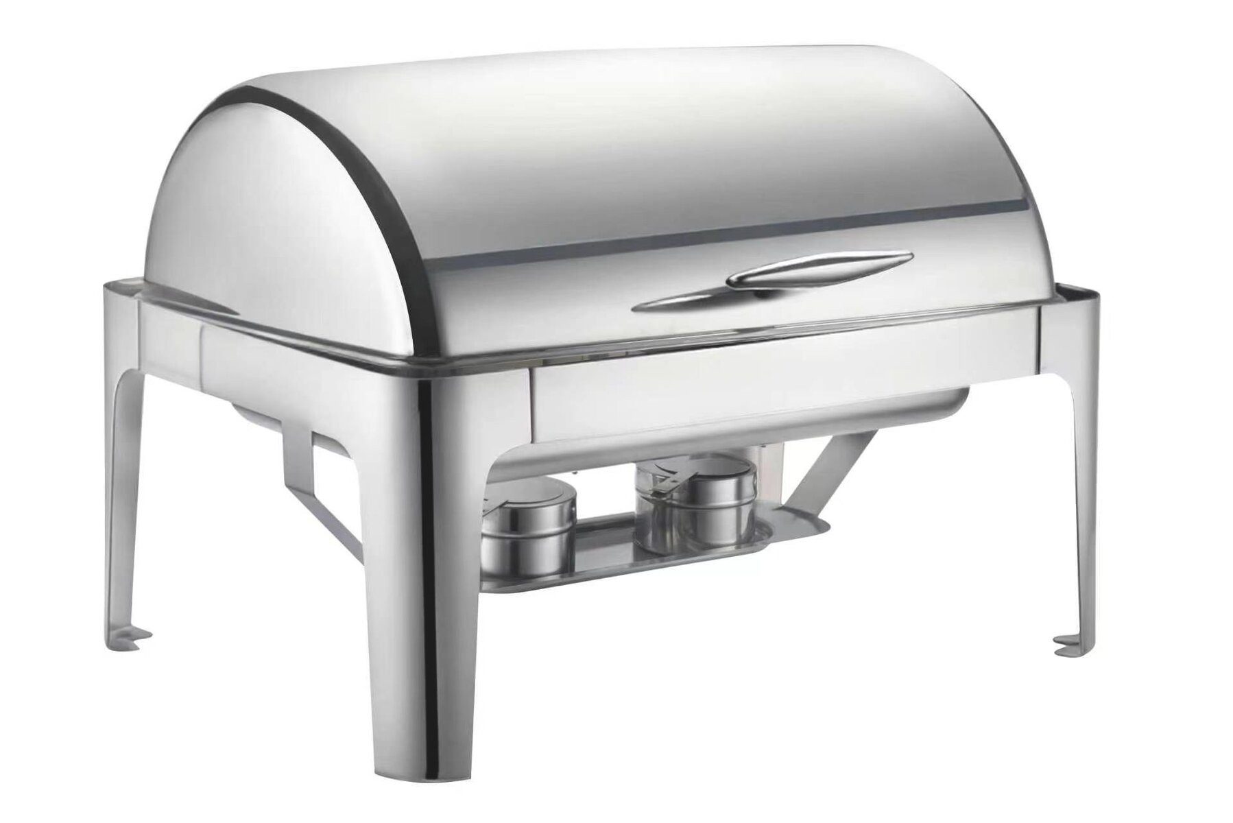 GastroHero Buffet-Vitrine Chafing Dish CDGN11RTD, Rolldeckel, GN 1/1 Speisenwärmer Buffet, Edelstahl