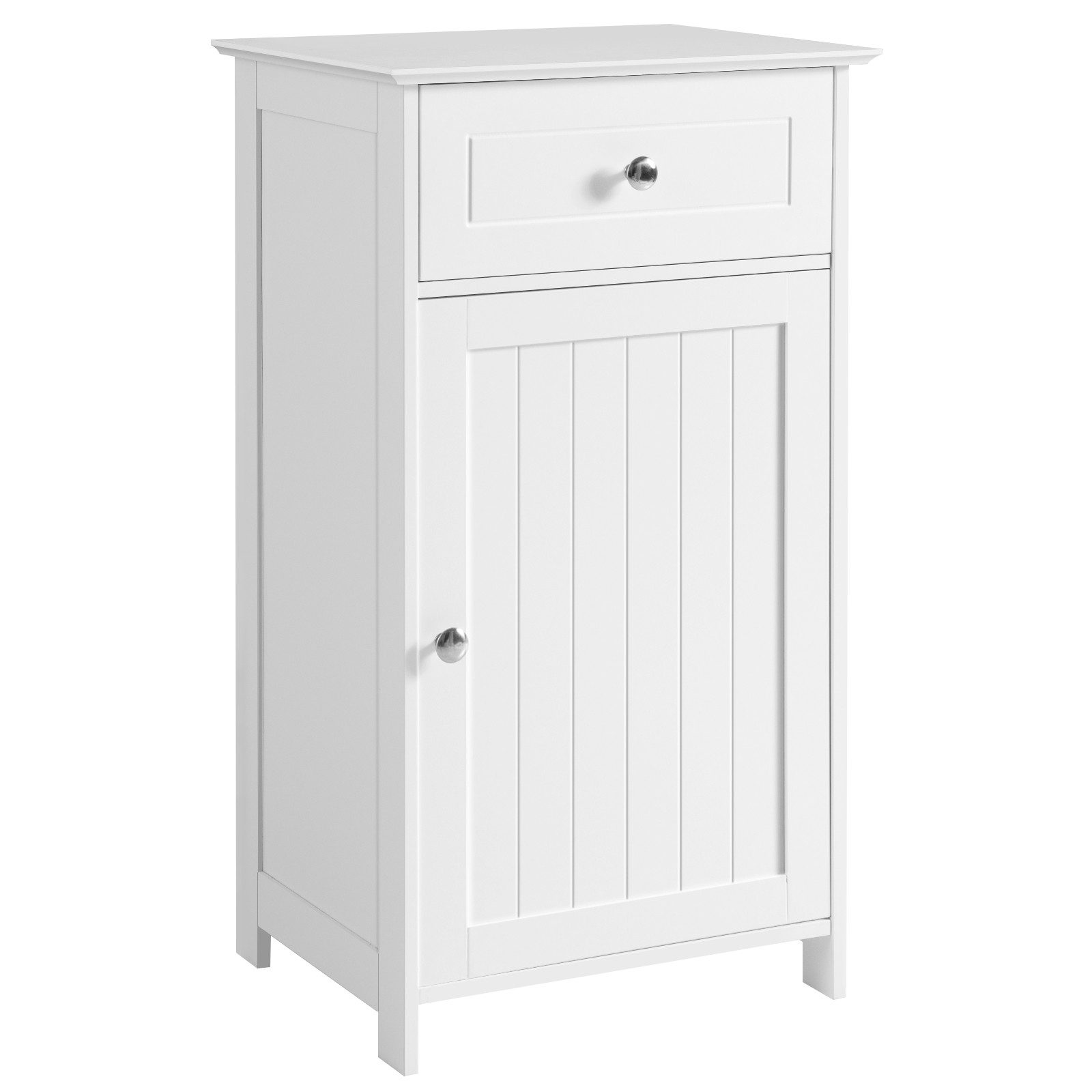 COSTWAY Badkommode mit Schublade & Tür, Badezimmerschrank verstellbare Ablage