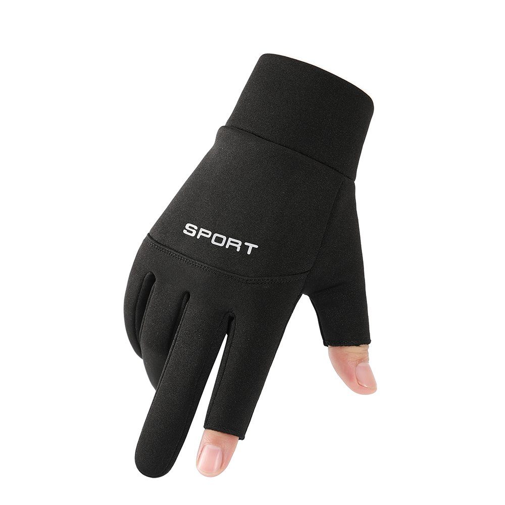 Sporthandschuhe Winterhandschuhe 2 Wasserdicht, Motorradfahren Fingerlose Outdoor Thermo Ski Touchscreen, Jagen HOME Skifahren Rutschfest Fahrradhandschuhe LAPA Schwarz für