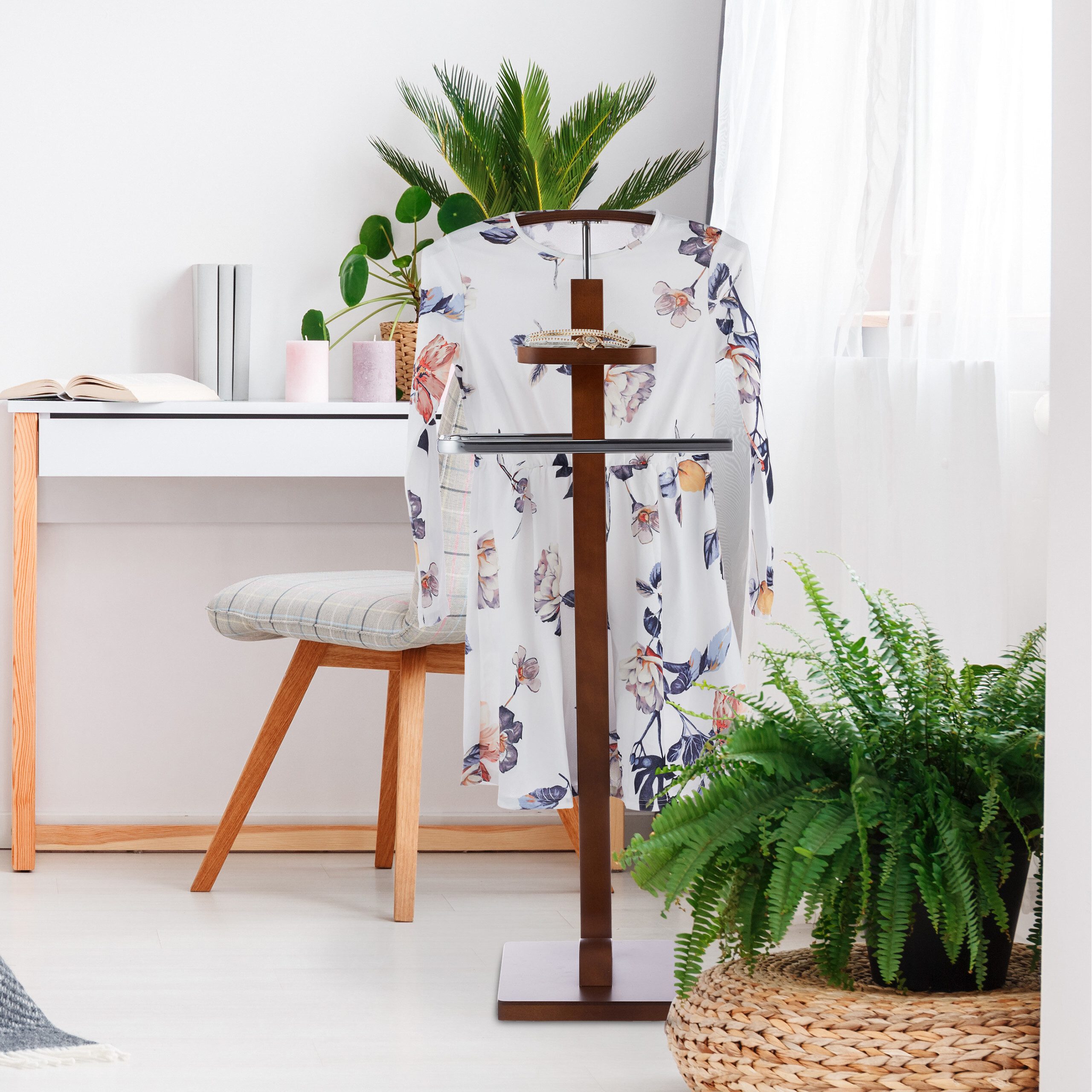relaxdays Herrendiener Wallnussoptik