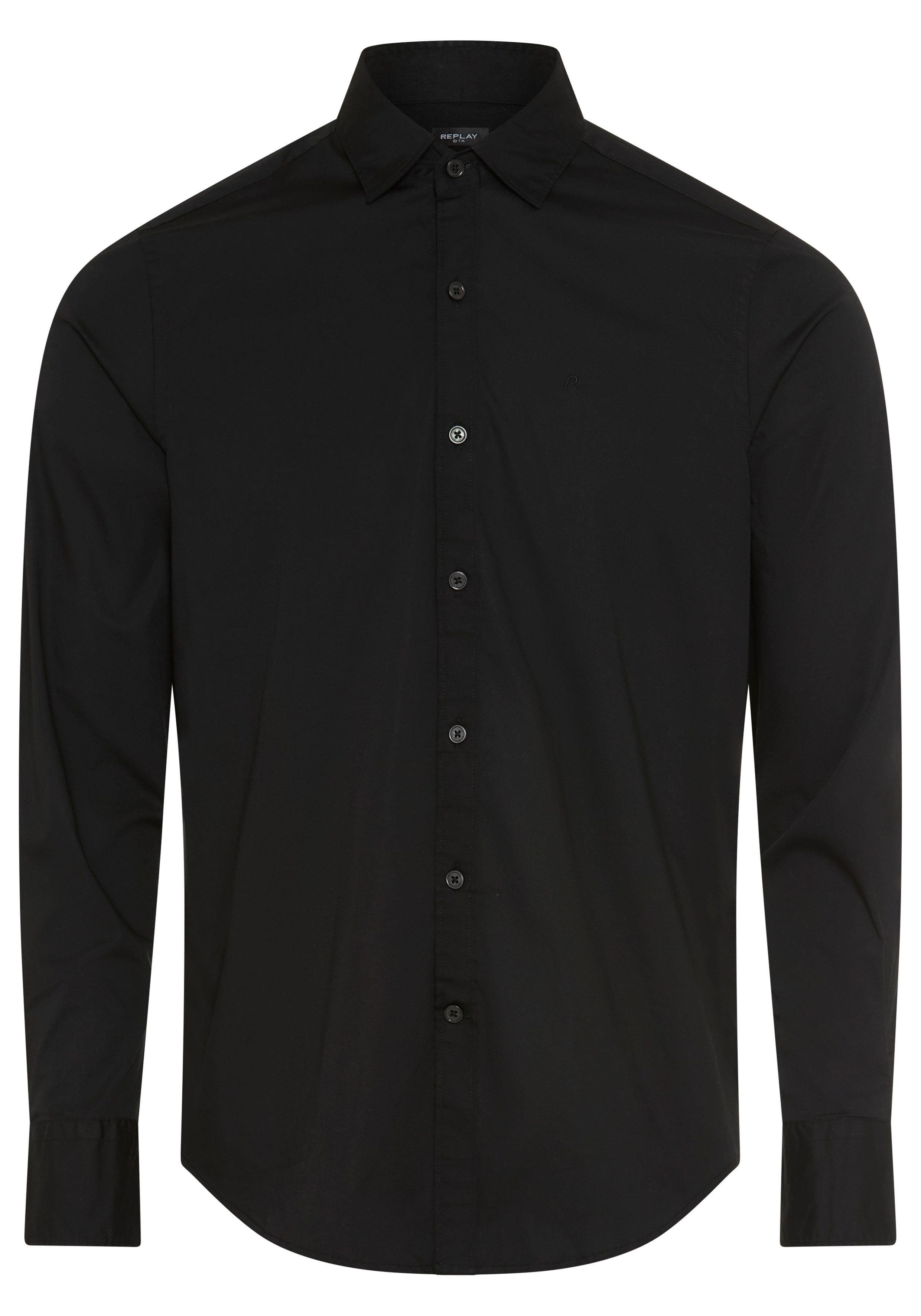 Replay Langarmhemd mit Kentkragen, Slim Fit
