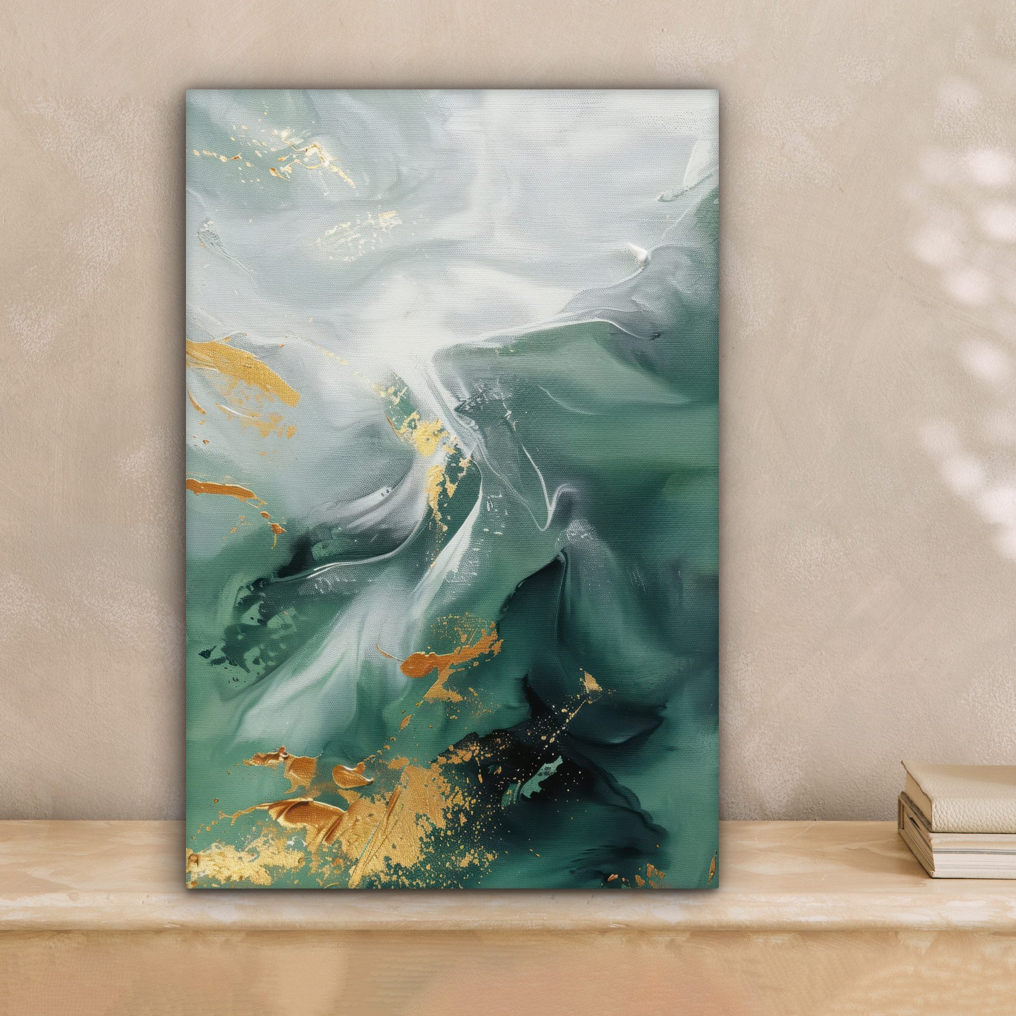 OneMillionCanvasses® Leinwandbild Grün - Modern - Marmor - Abstrakt, Fotodr günstig online kaufen