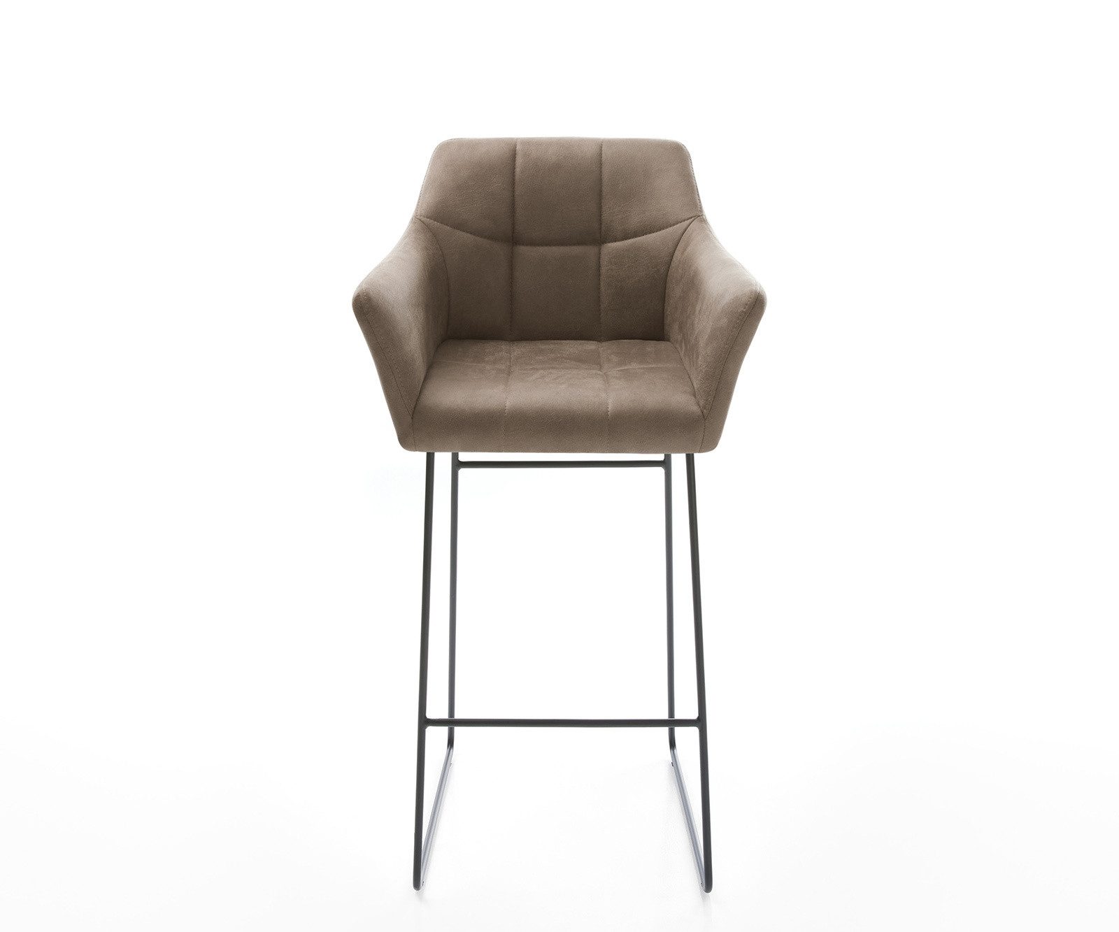 DELIFE Barhocker Yulo-Flex, Kufengestell Metall Vintage Taupe