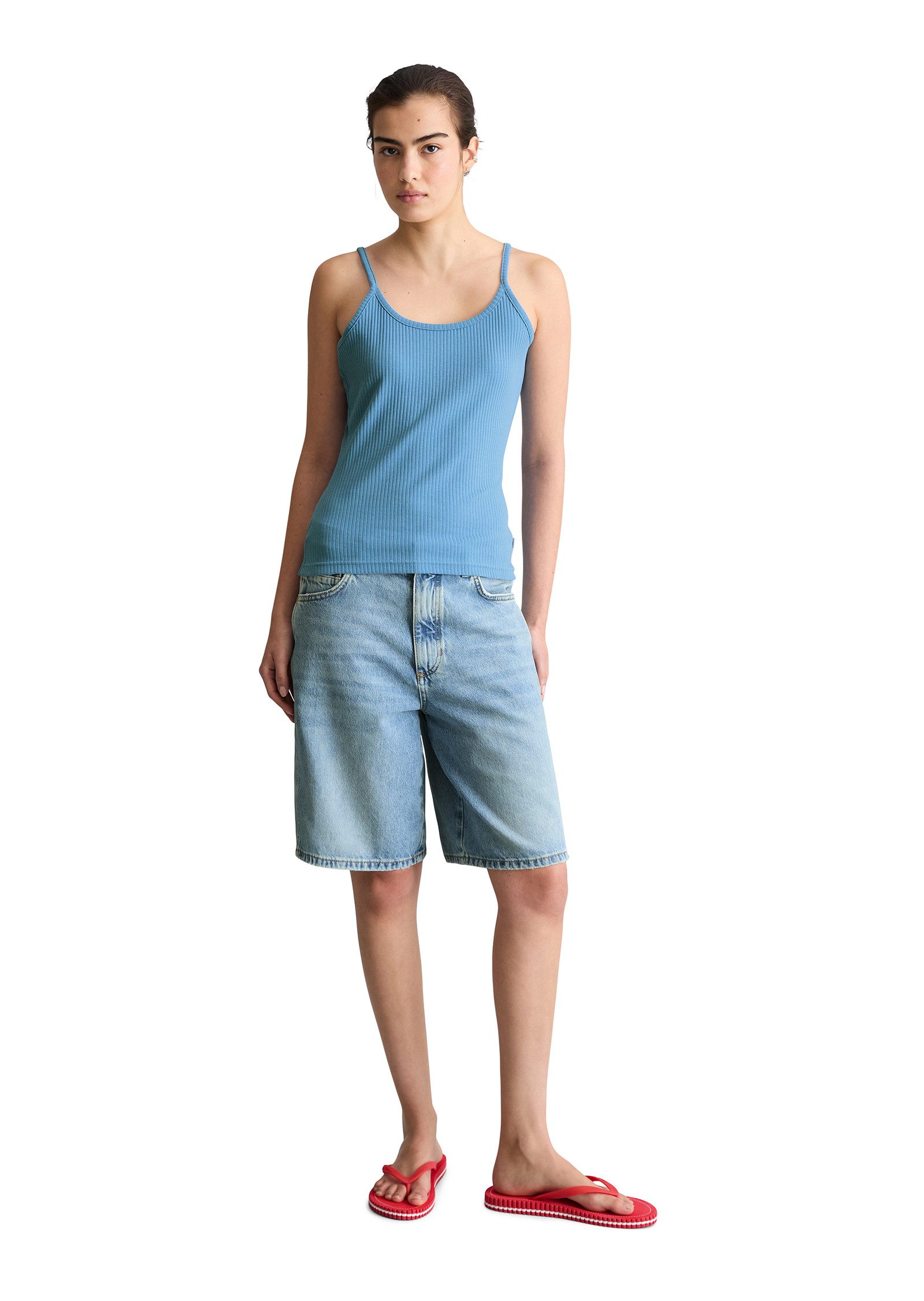 Marc O'Polo DENIM T-Shirt aus Rippjersey – Bild 5 von 5