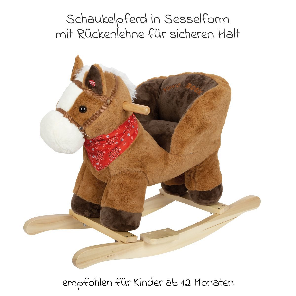 Small Foot Schaukeltier Braun, Schaukelpferd mit Sitzschale und Sound