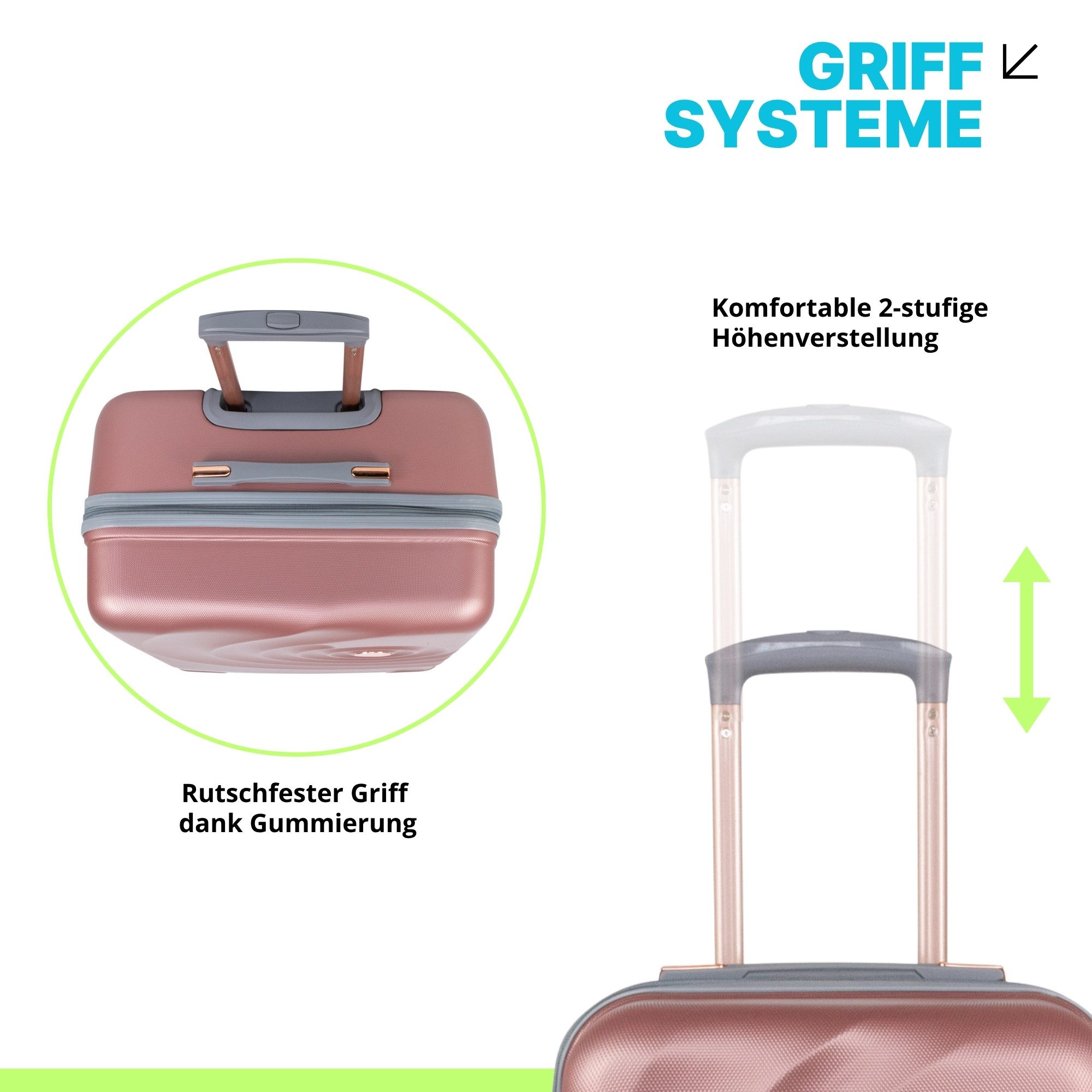 Crosstravel Koffer Einzelkoffer Amy S / M / L, 4 Rollen, Robuste Hartschale mit TSA-Schloss und Wasserabweisender Oberfläche