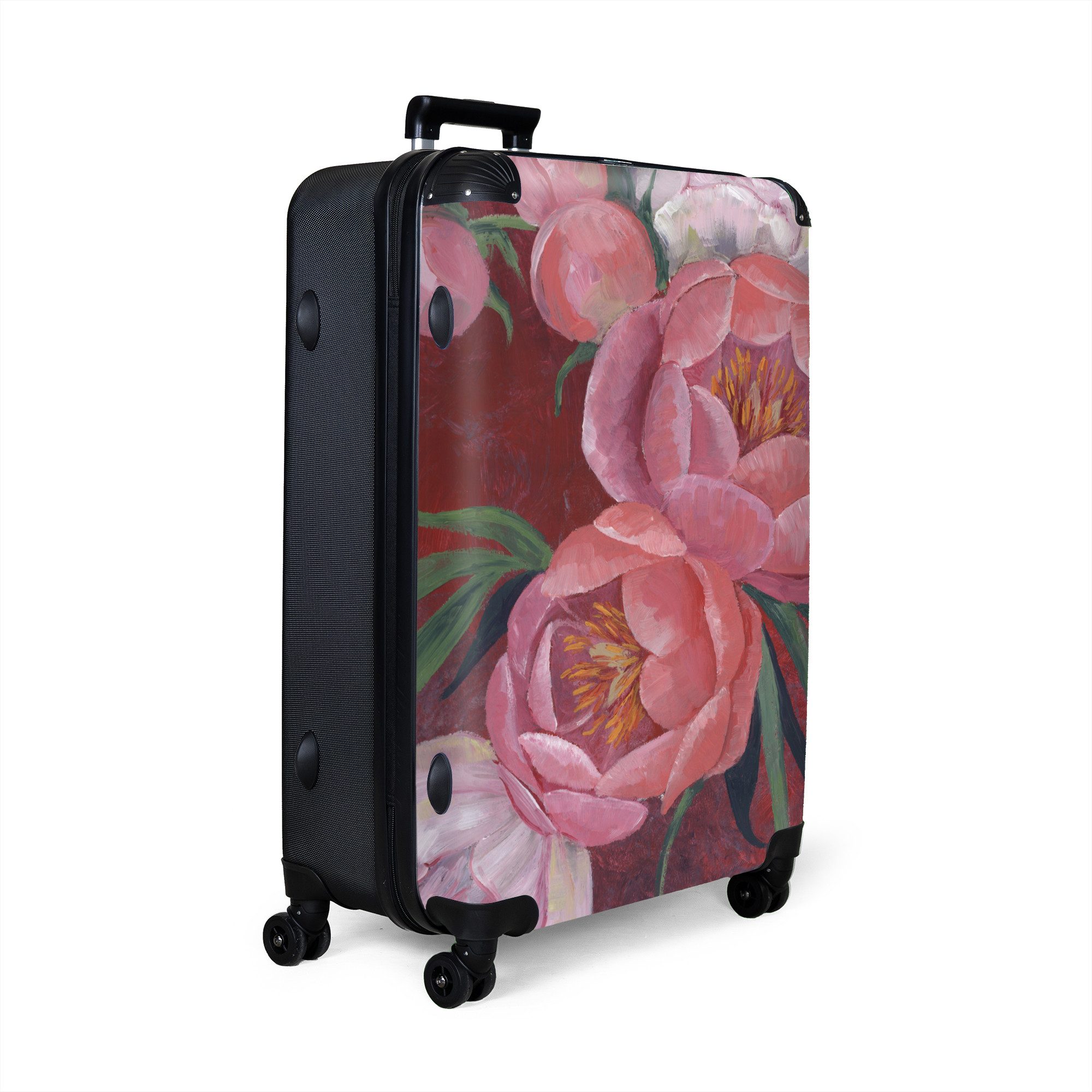 NoBoringSuitcases.com© Hartschalen-Trolley Blumen - Rosa - günstig online kaufen
