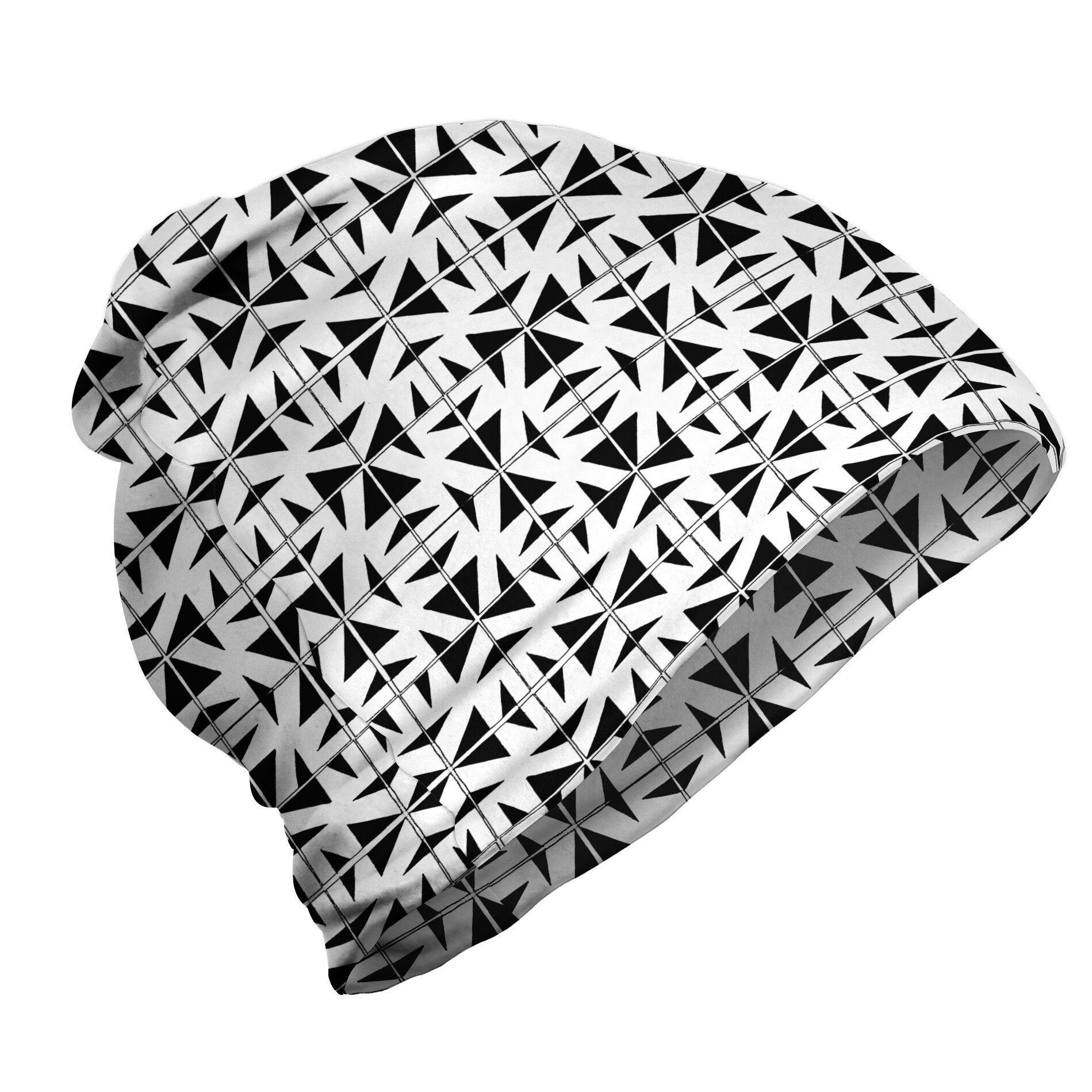 Wandern im Beanie Stripes Freien Monochrome Abakuhaus Squares Modern