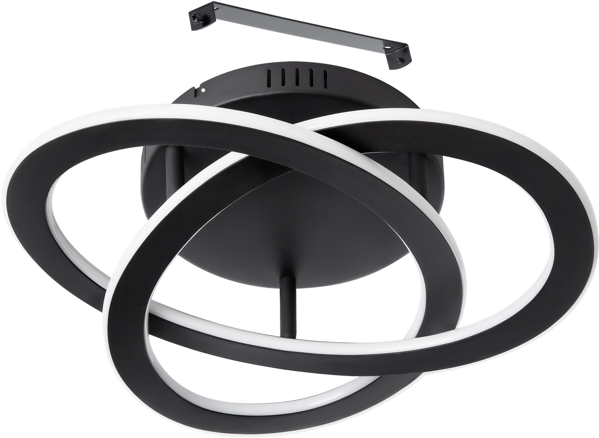 EGLO LED Deckenleuchte ROLIMARE Deckenlampe - Alu - LED - 35W - IP20, LED fest integriert, Neutralweiß, Wohnzimmerlampe, Küchenlampe, Flurlampe, L42 x B40 x H13 cm