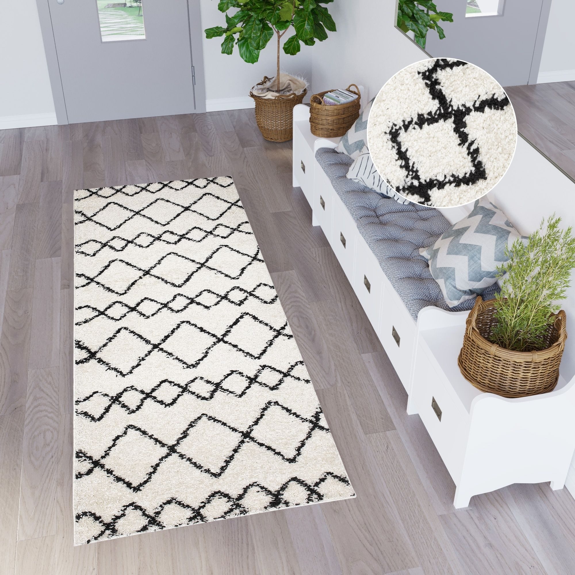 Tapiso Hochflor-Läufer DELHI, rechteckig, Höhe: 30 günstig online kaufen